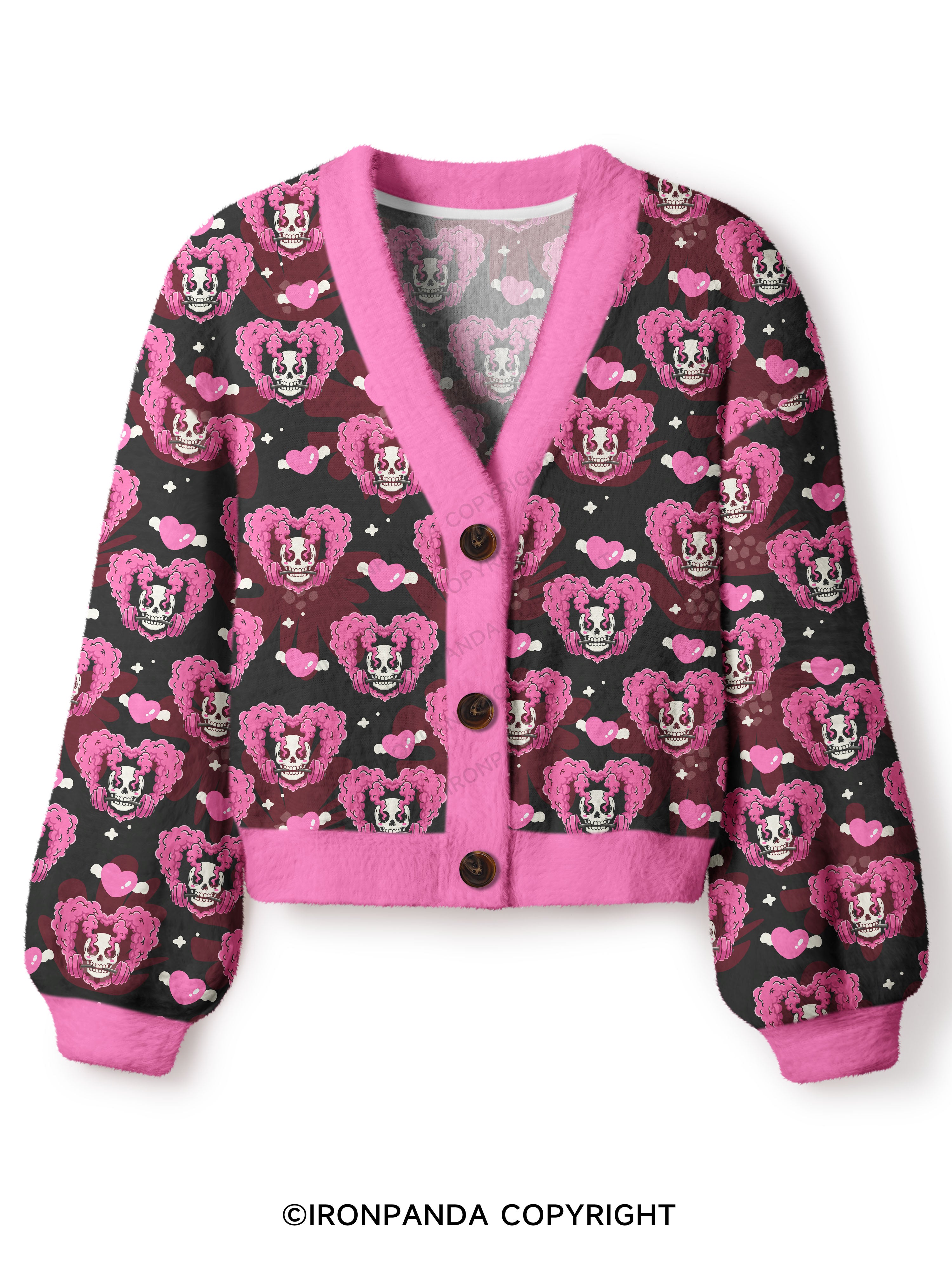 gym heart Crop Ugly Cardigan Sweater
