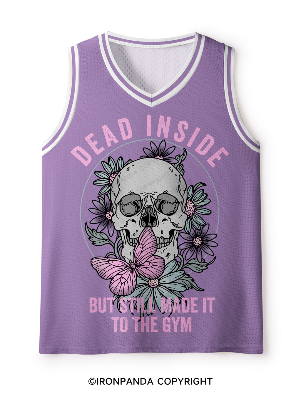 DEAD INSIDE BUT STILL MADE IT TO THE GYM FLOWER Mesh Tank Top