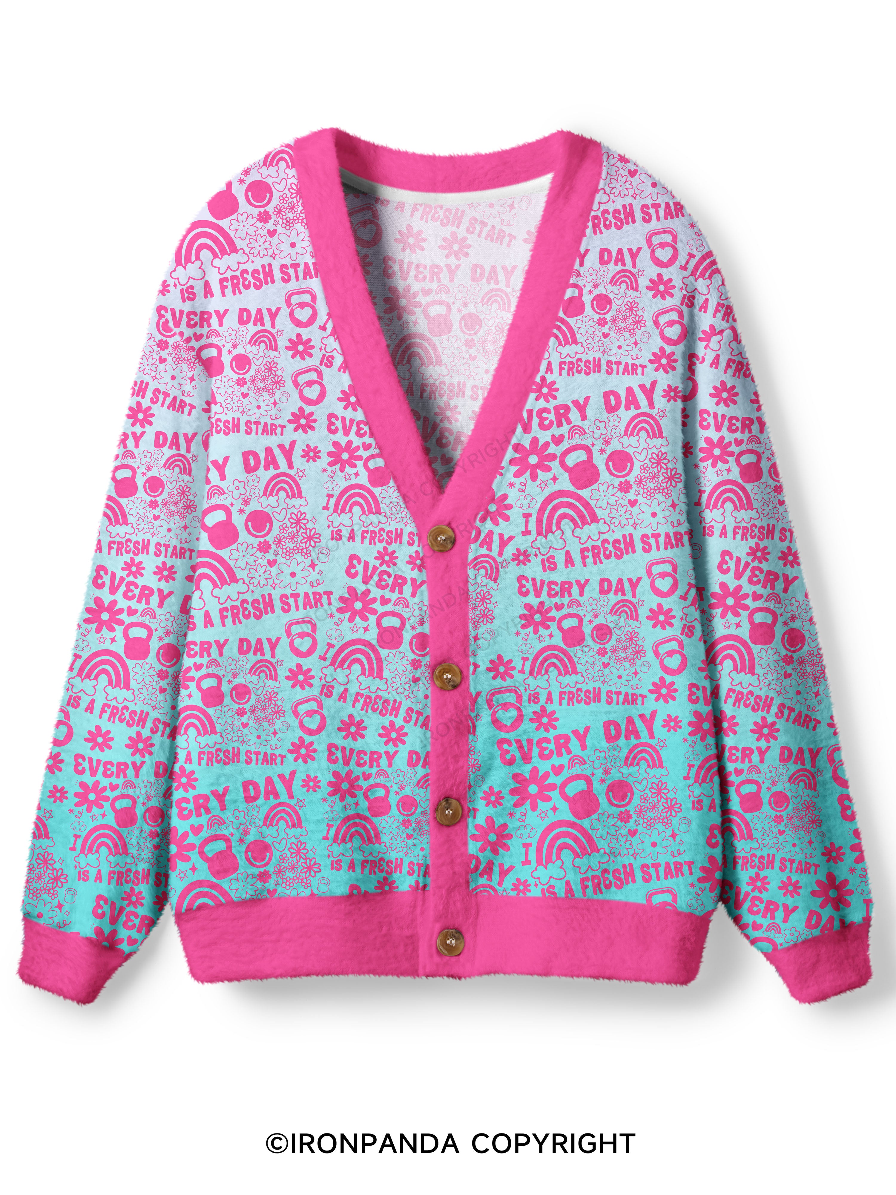 Every Day Is a Fresh Start Ugly Cardigan Sweater