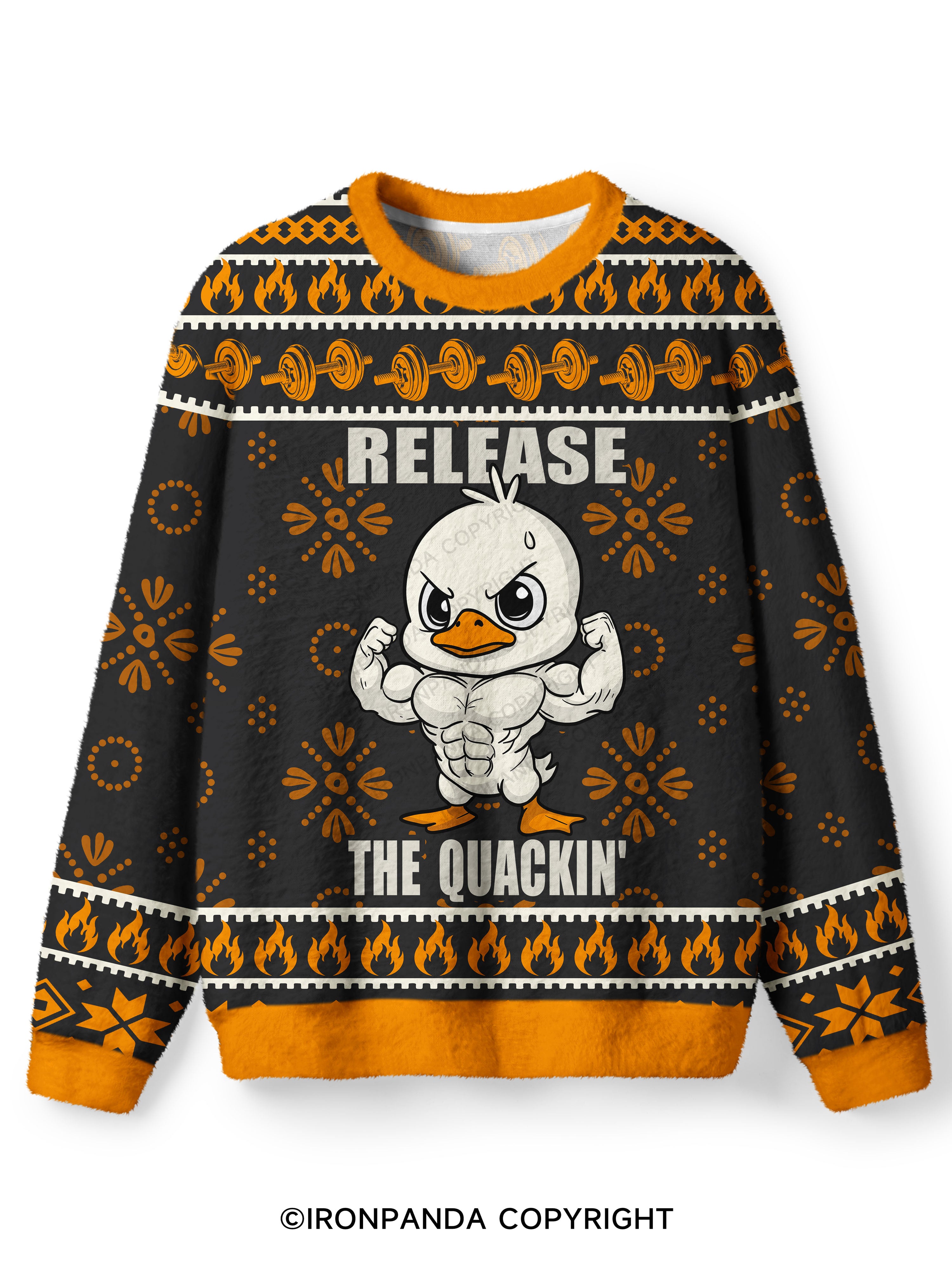 release the quackin' Ugly Fuzzy Fleece Sweater