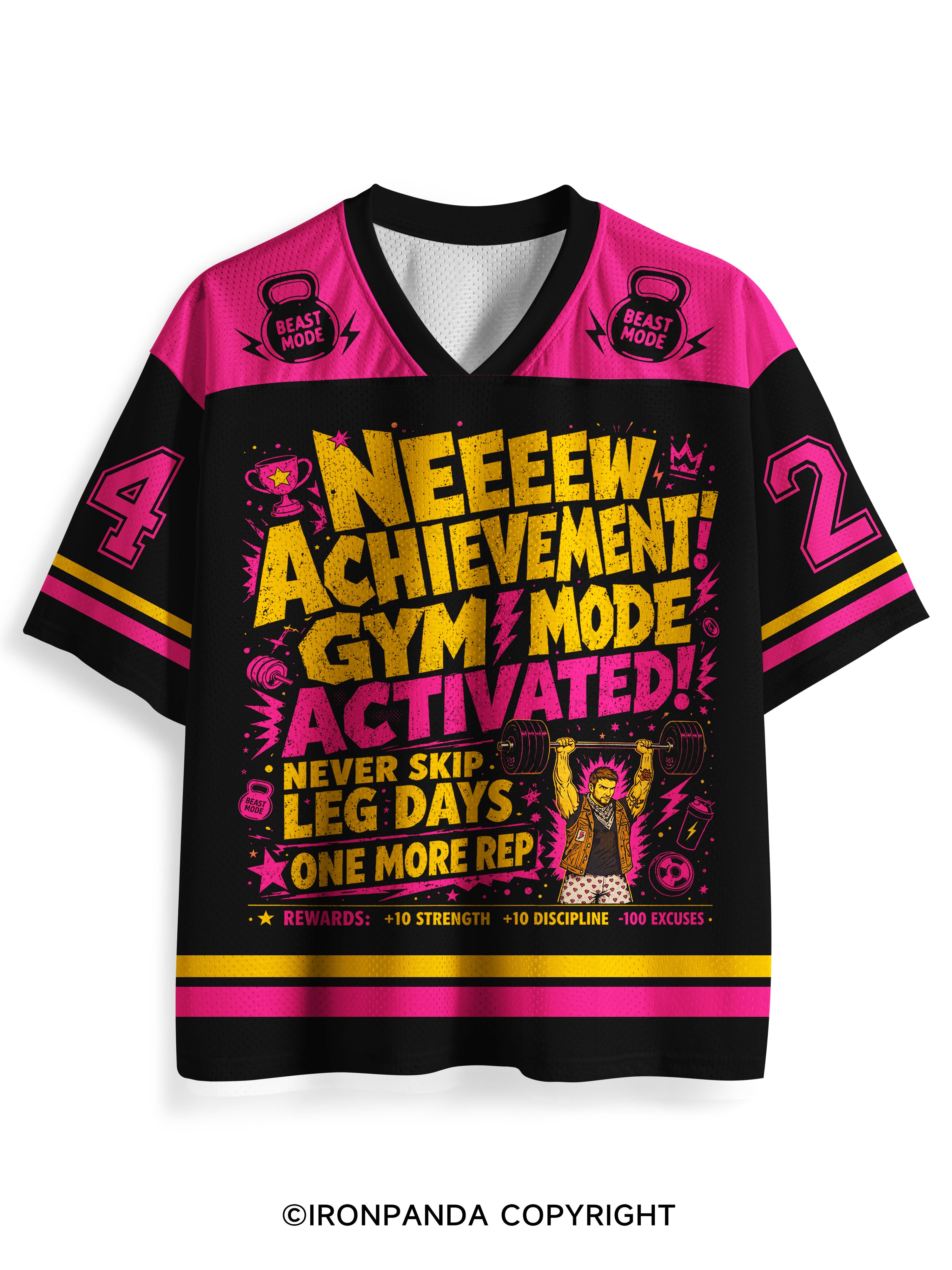 New Achievement Fitness Never Skip Leg Mesh Jersey
