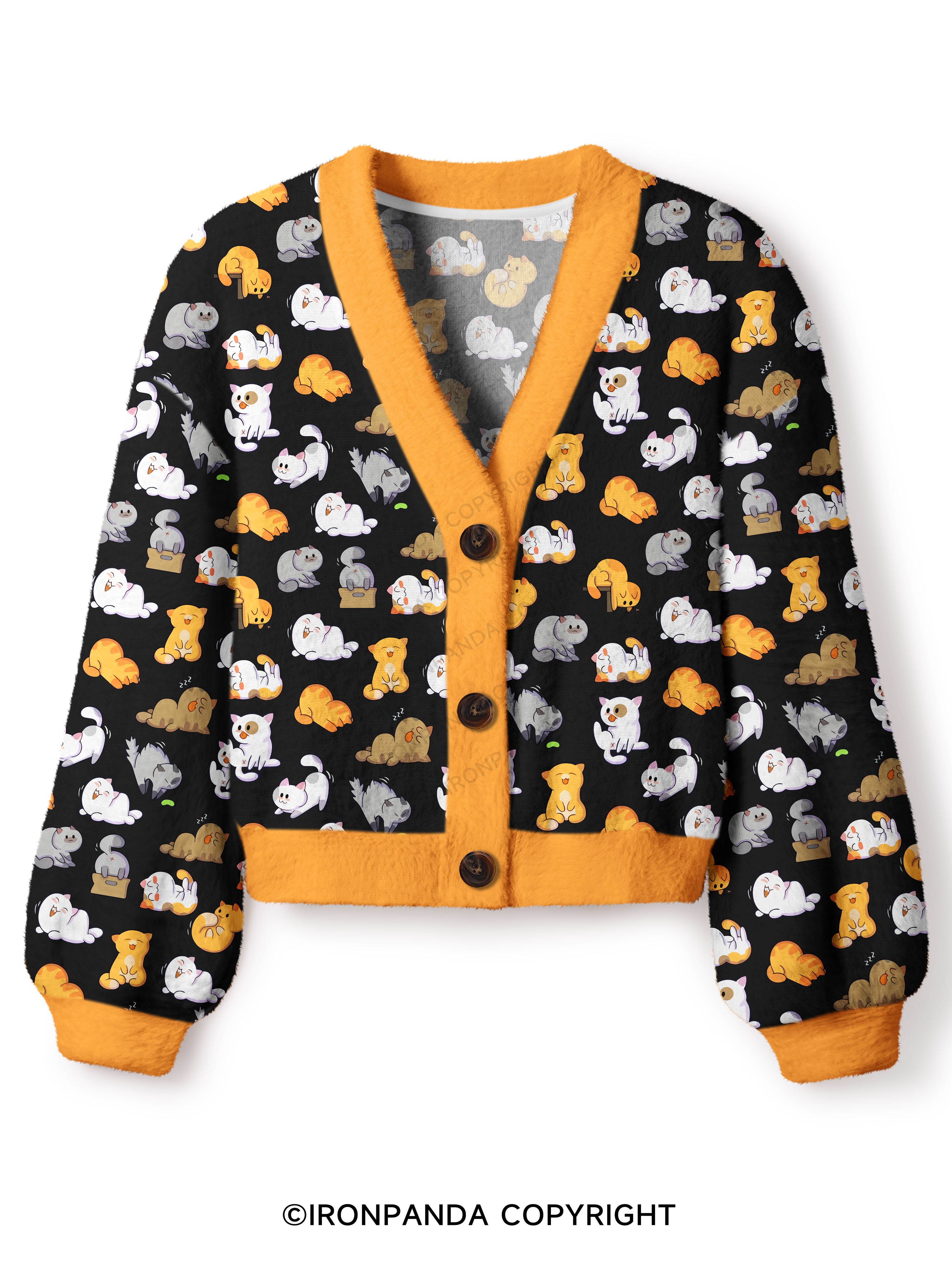 CAT YOGA Crop Ugly Cardigan Sweater