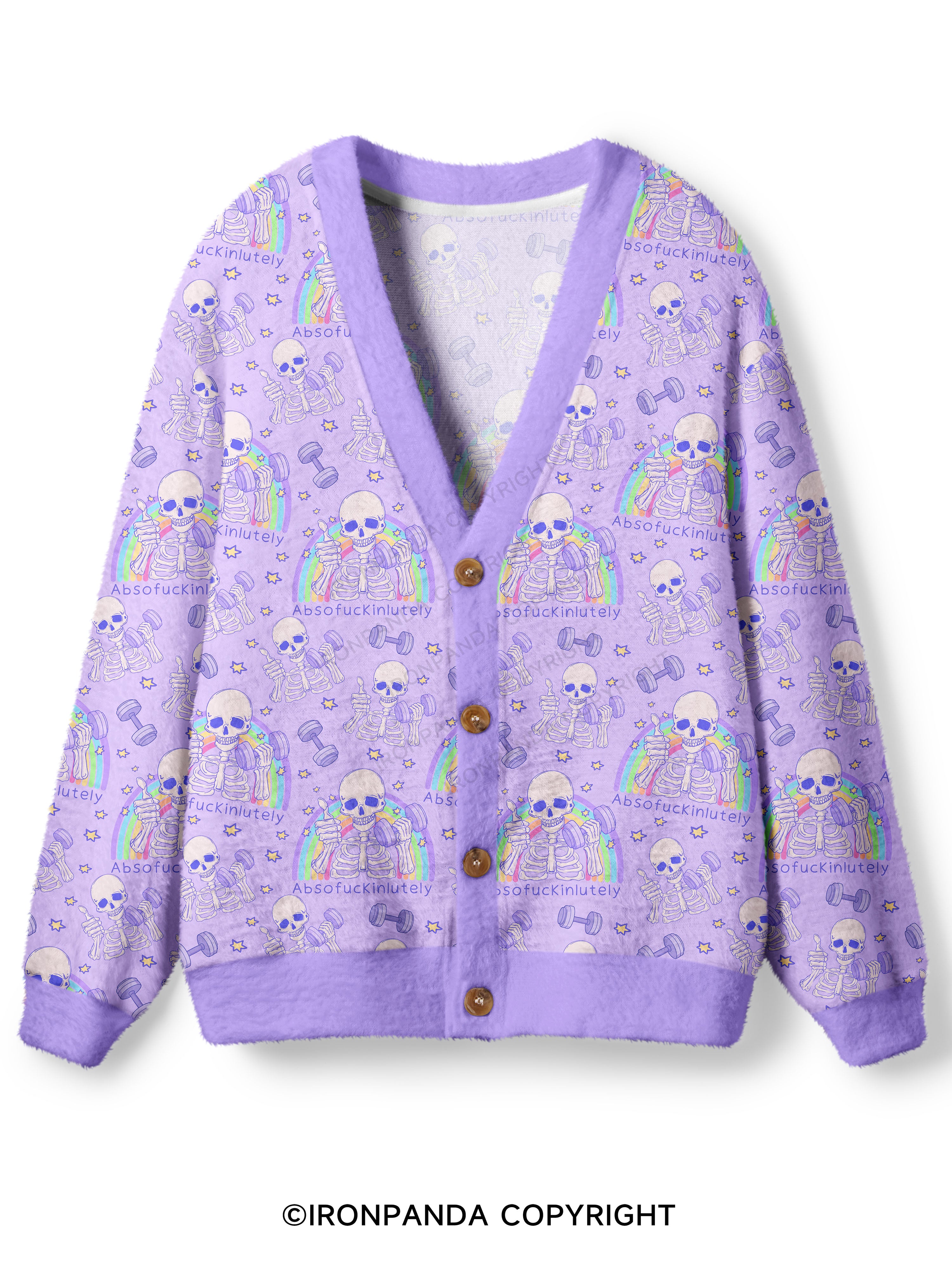 ABSOFUCKINLUTELY GYM SKELETON Ugly Cardigan Sweater