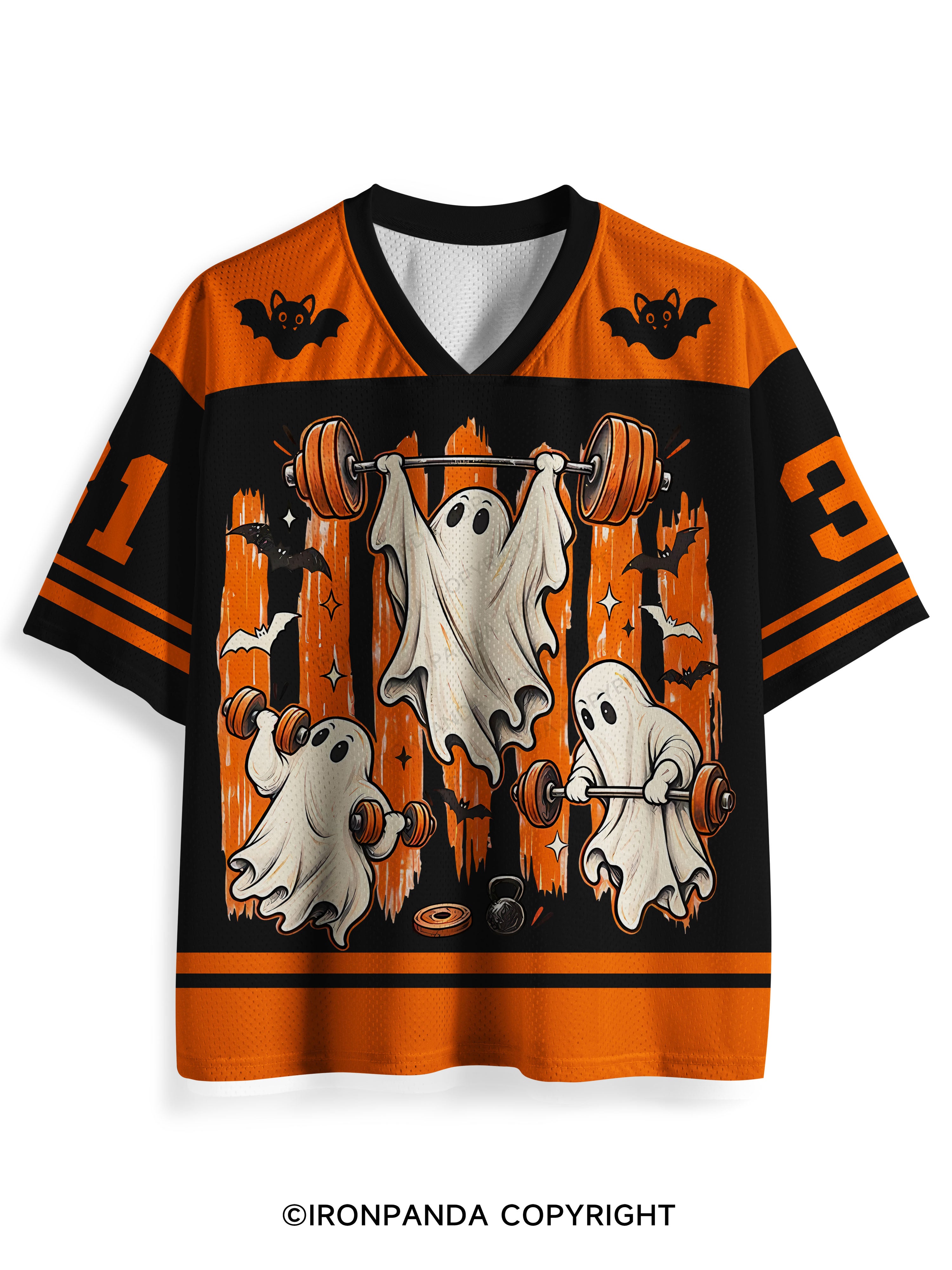 Weightlifting Ghost Spooky Workout Mesh Jersey