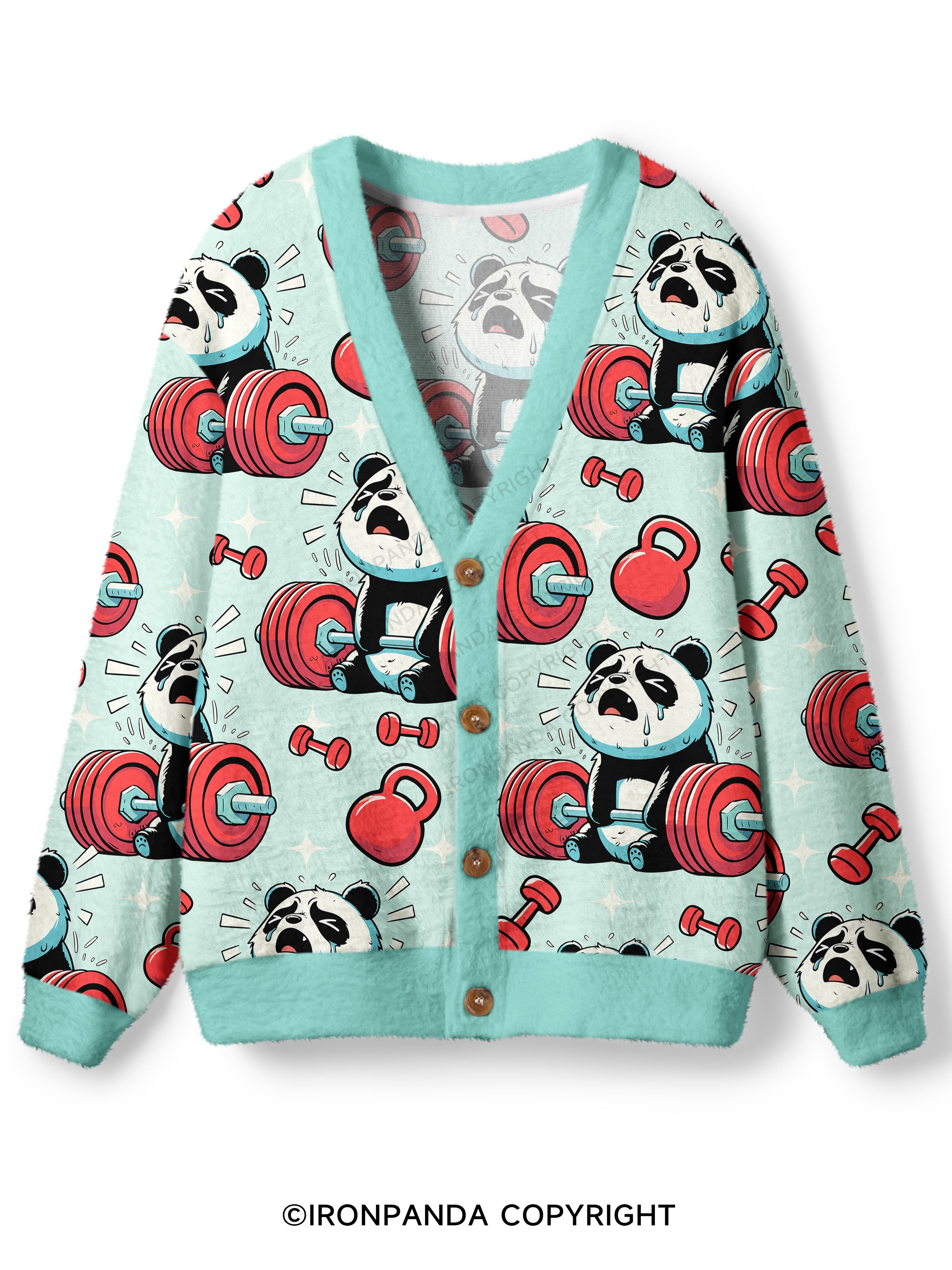 don't fart panda Ugly Cardigan Sweater
