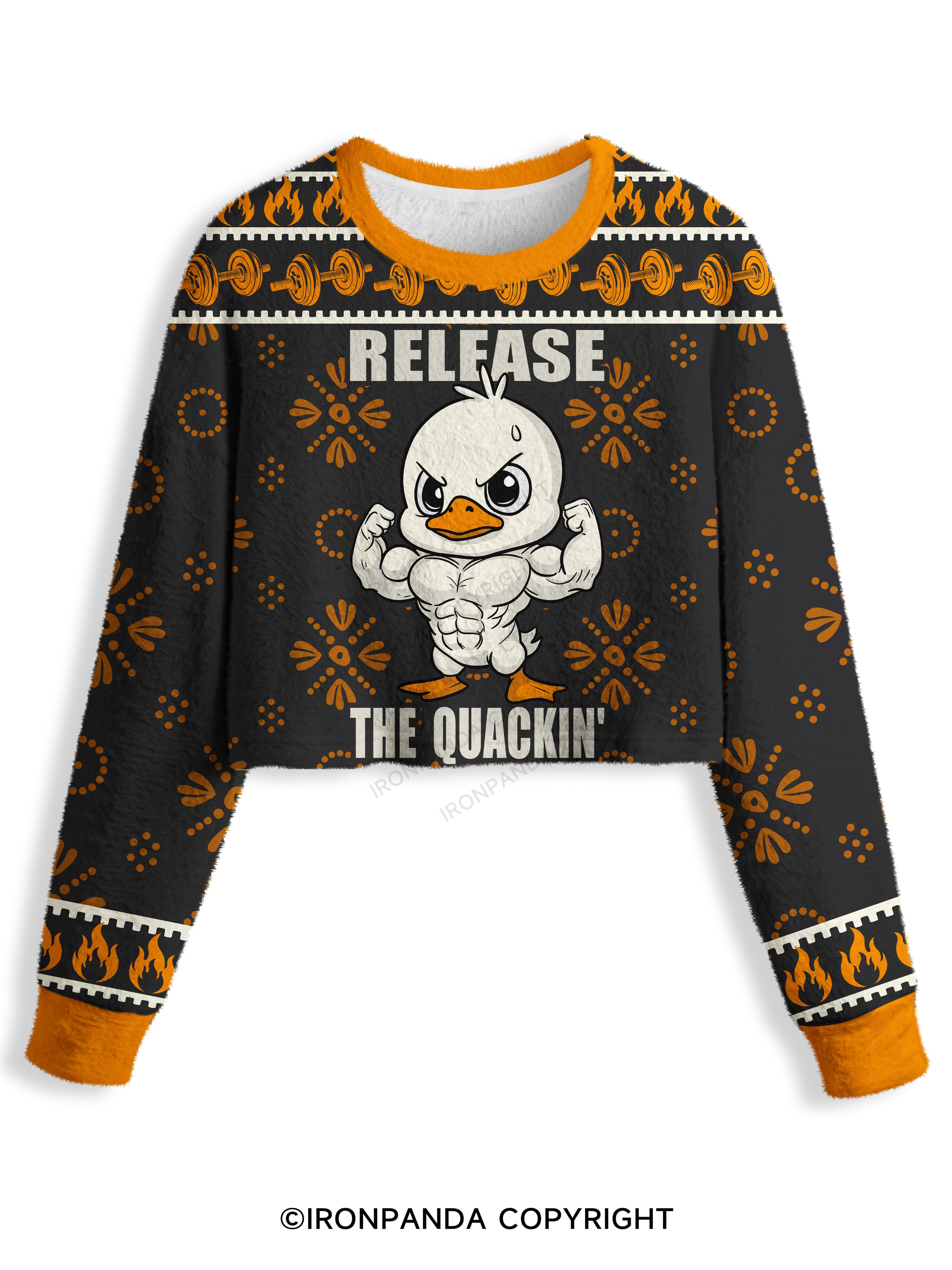release the quackin' Crop Ugly Sweater