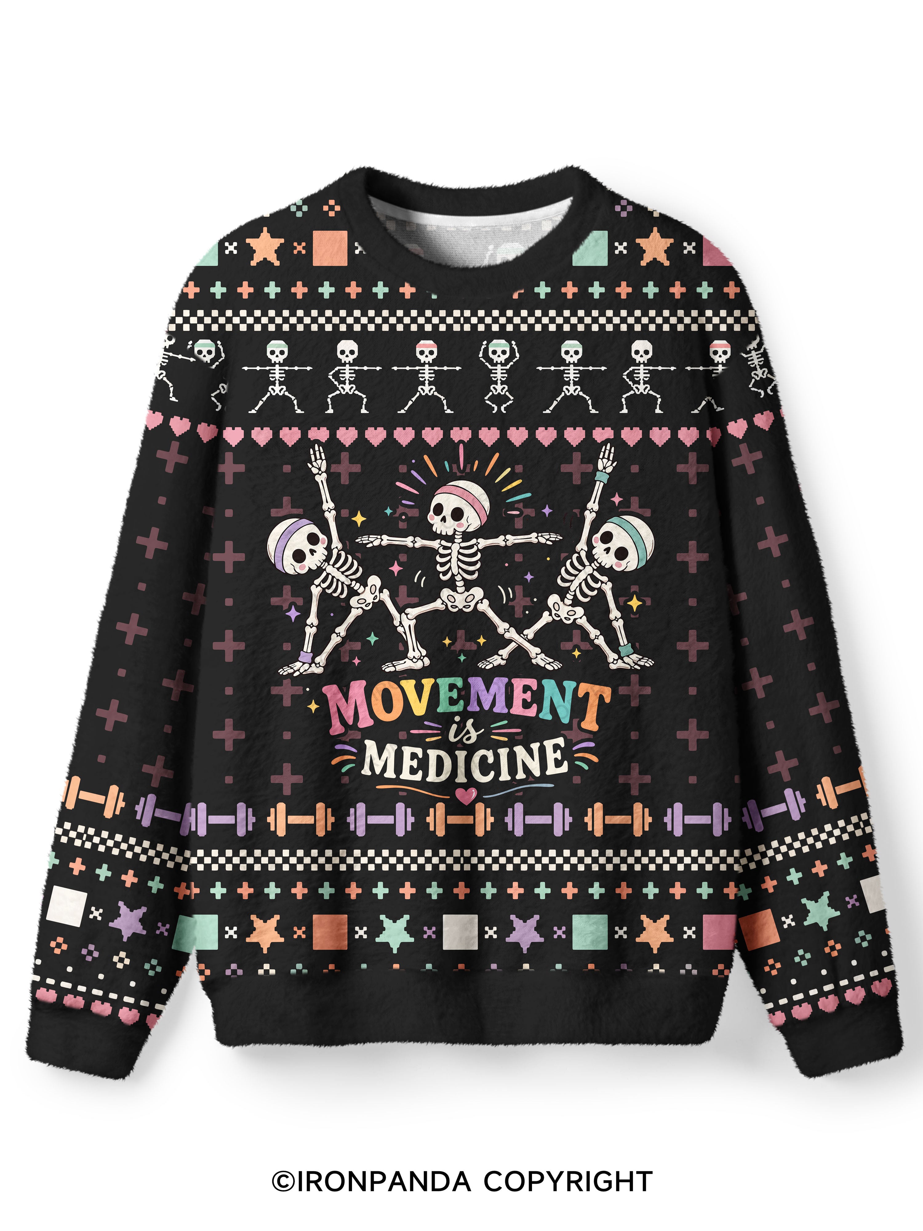 Movement Is Medicine Ugly Fuzzy Fleece Sweater