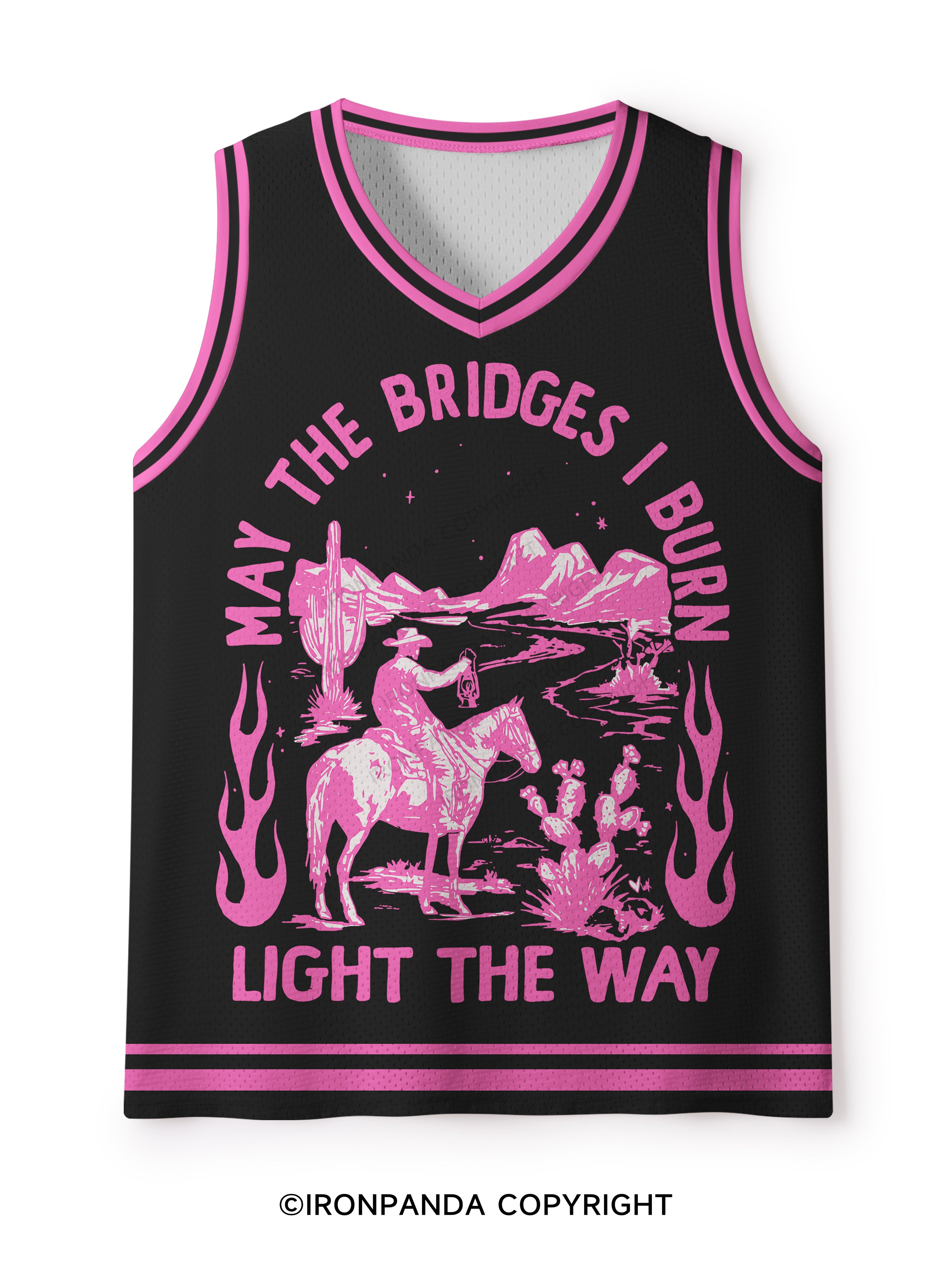 MAY THE BRIDGES I BURN LIGHT THE WAY  Mesh Tank Top