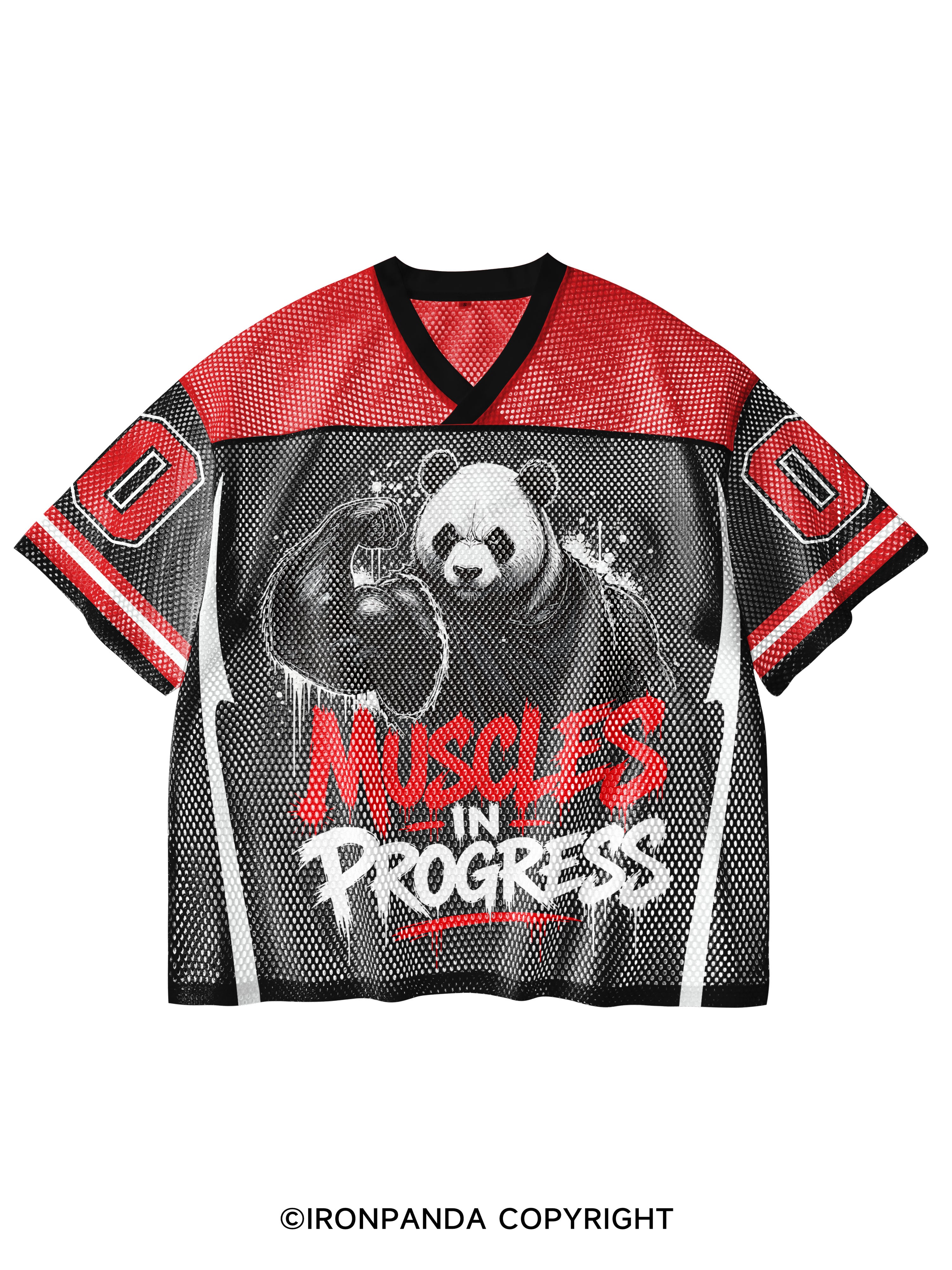 Muscles in Progress V-Neck Open Hole Mesh Top