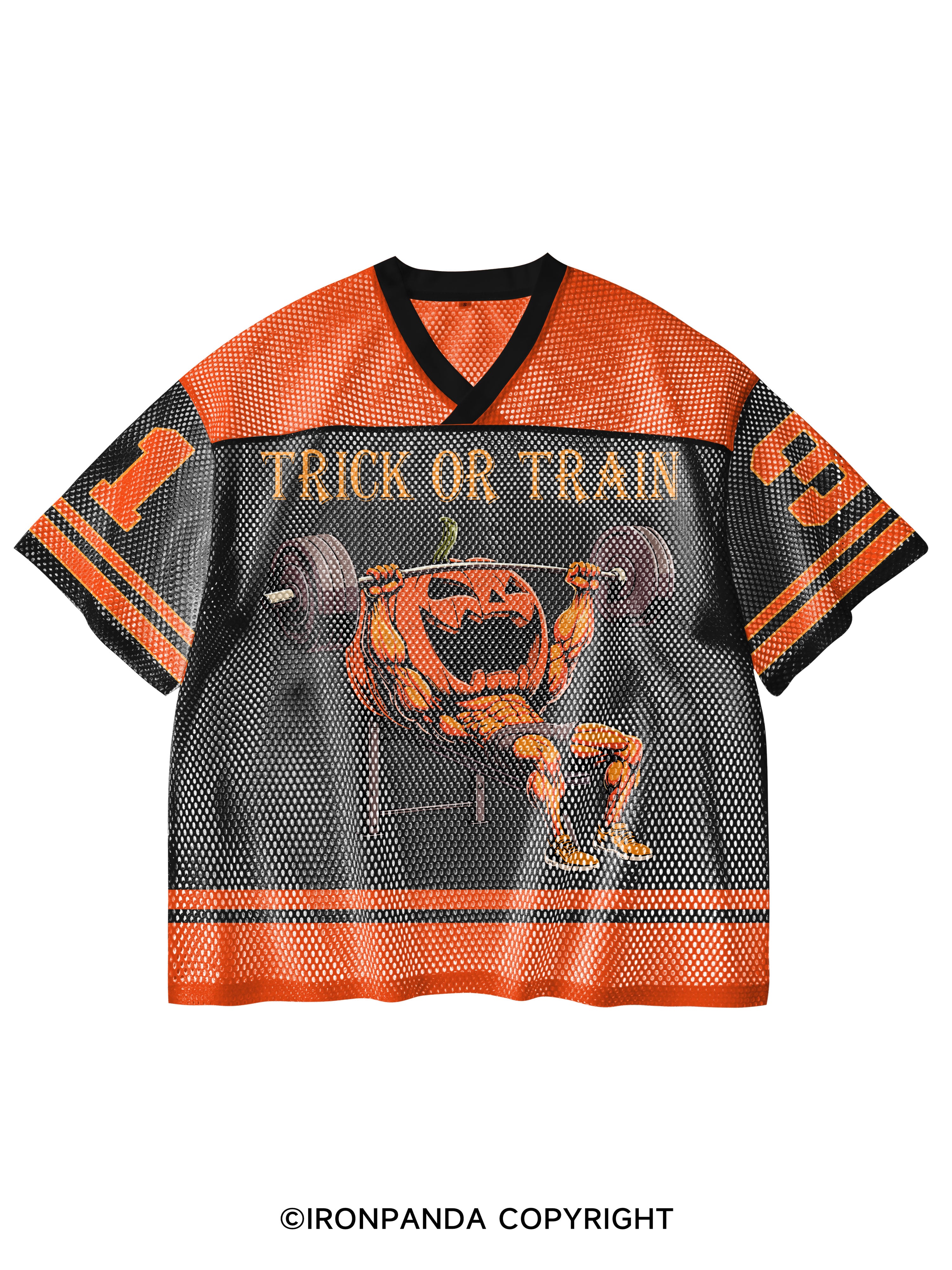Trick or train V-Neck Open Hole Mesh Top