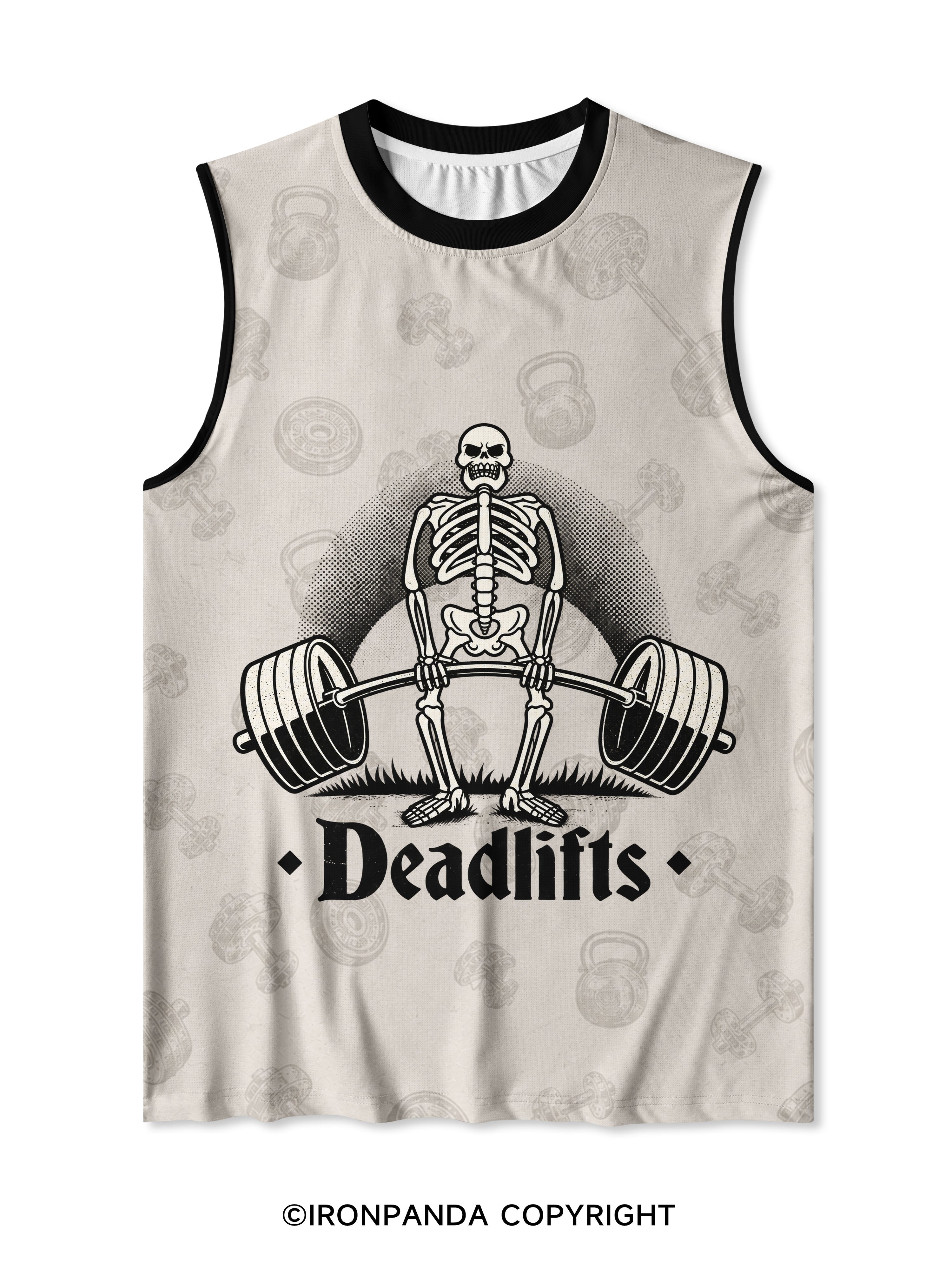 Deadlifts Skeleton Funny Quick-Dry Mesh Tank