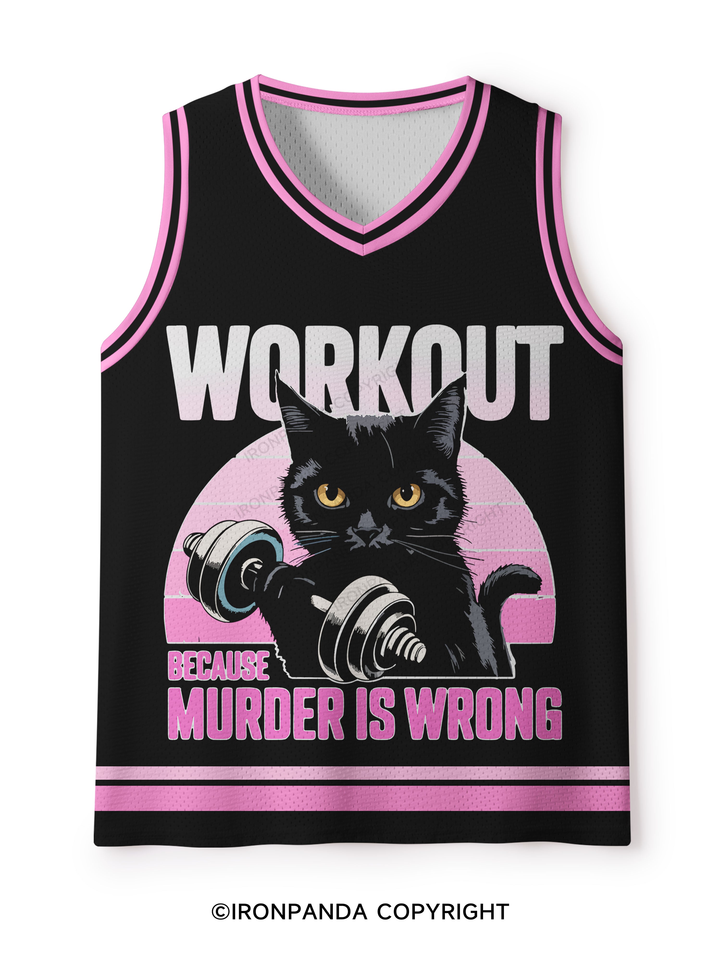 WORKOUT BECAUSE MURDER IS WRONG Mesh Tank Top