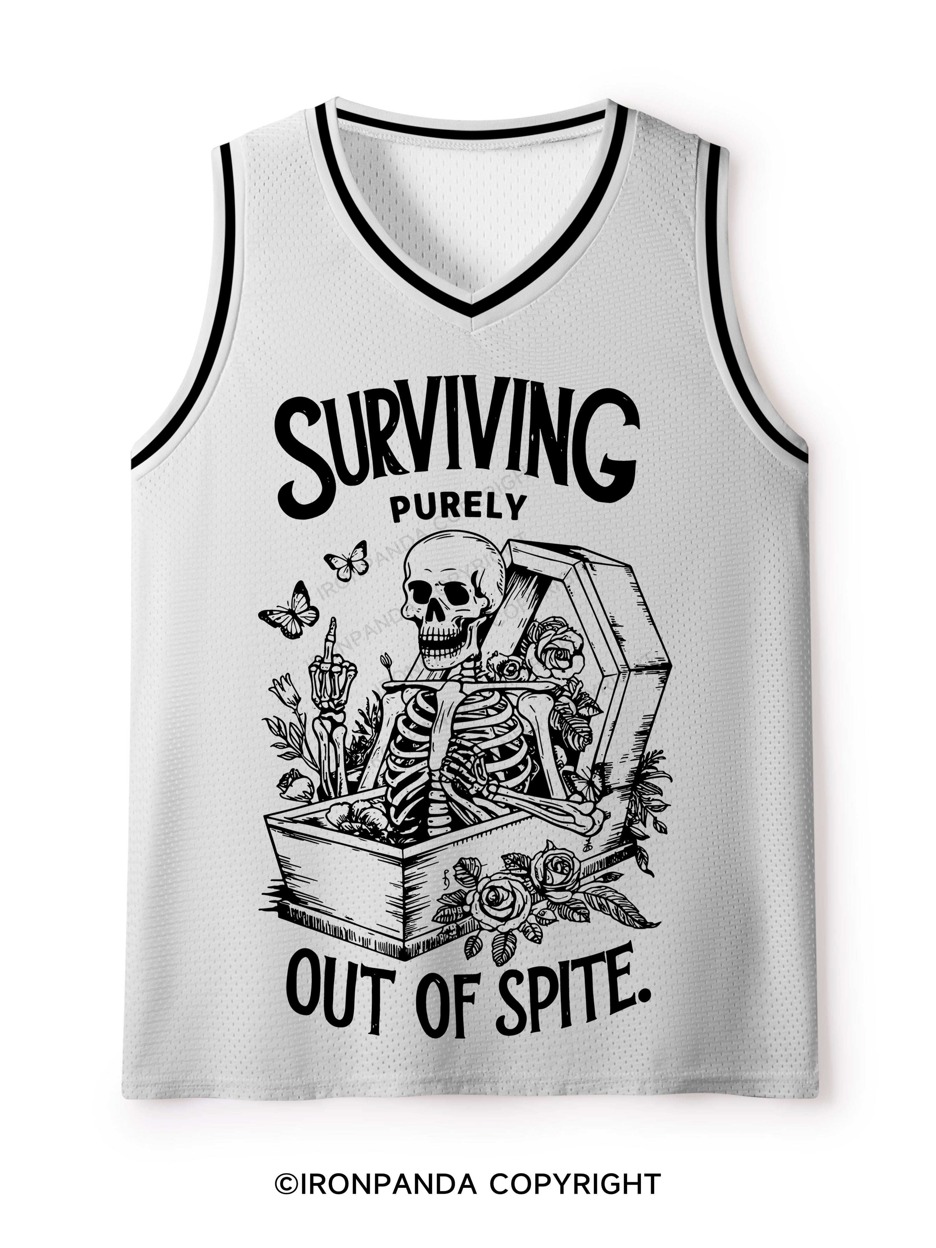 SURVIVING PURELY OUT OF SPITE Skeleton Mesh Tank Top