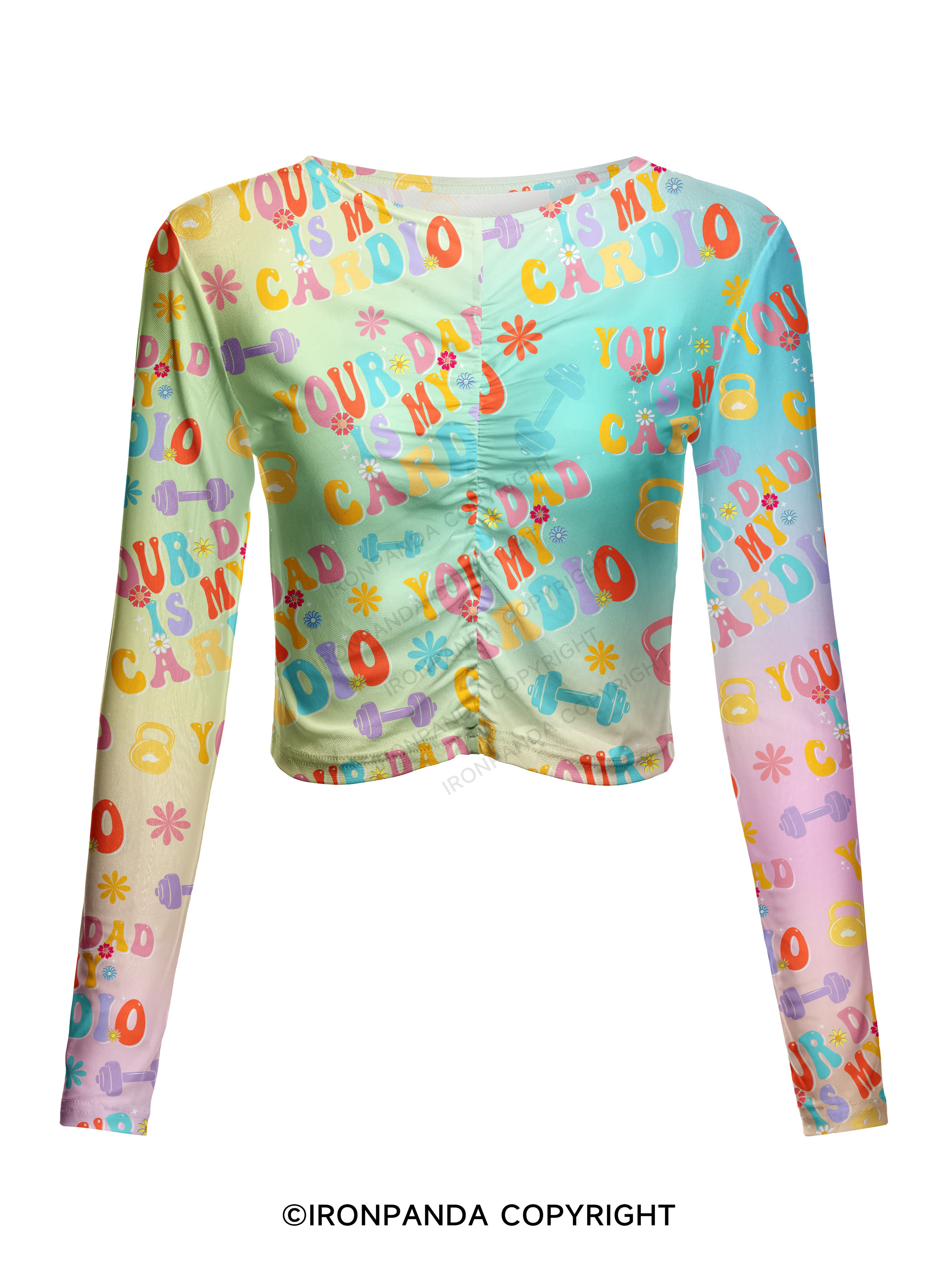 Your Dad Is My Cardio Mesh Long Sleeve Top