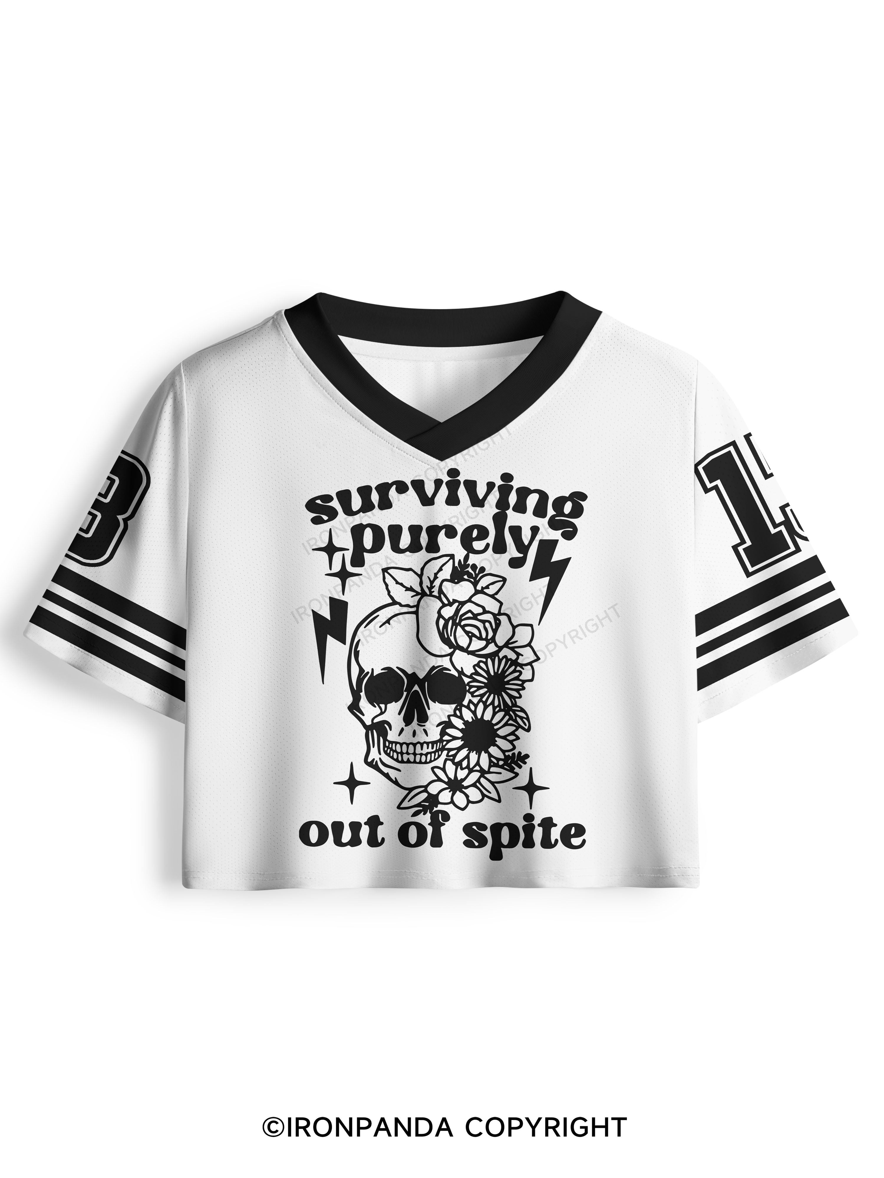 SURVIVING PURELY OUT OF SPITE FUNNY SKULL Pro Mesh Jersey