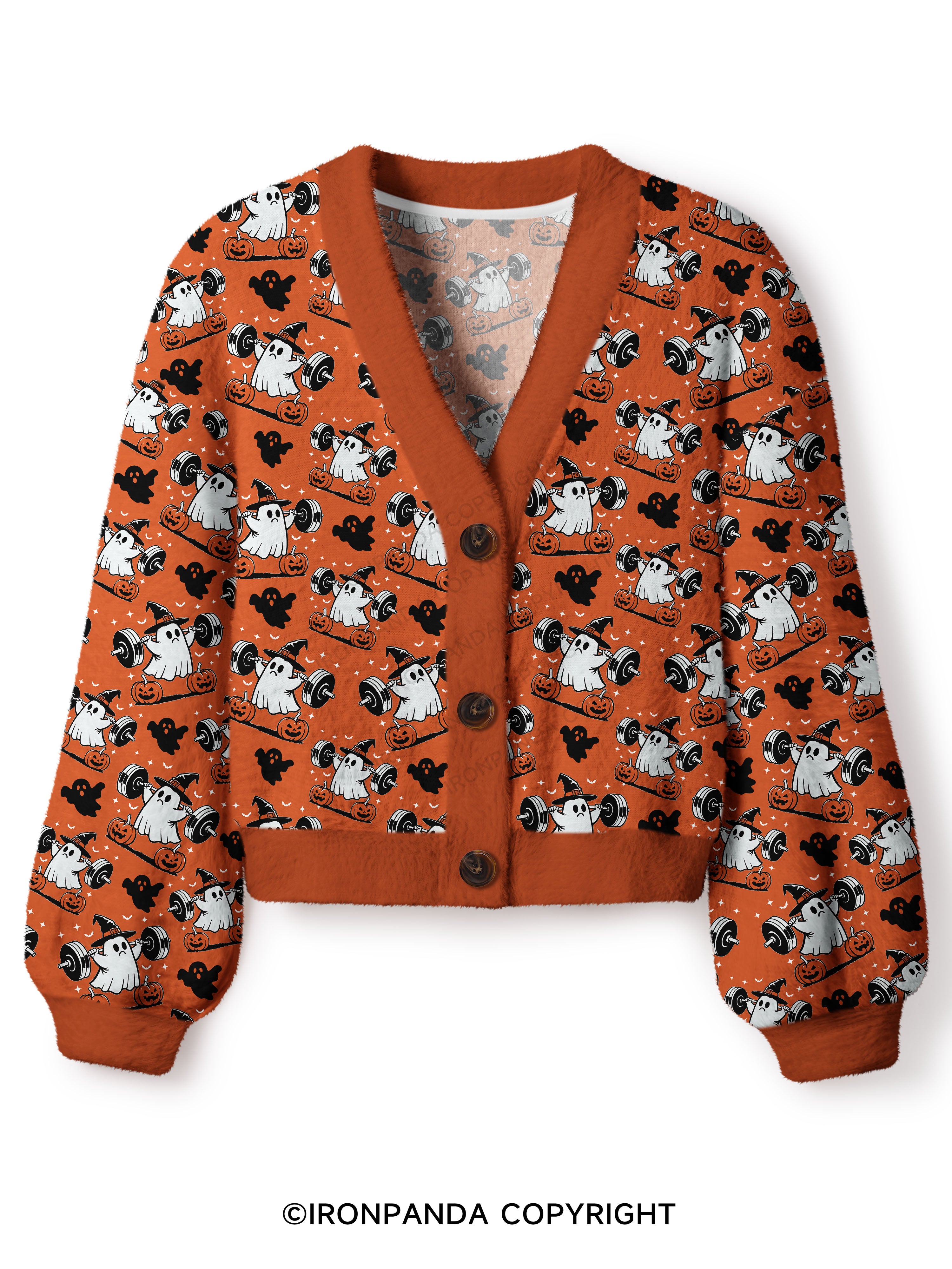 NO TRICKS JUST REPS Crop Ugly Cardigan Sweater