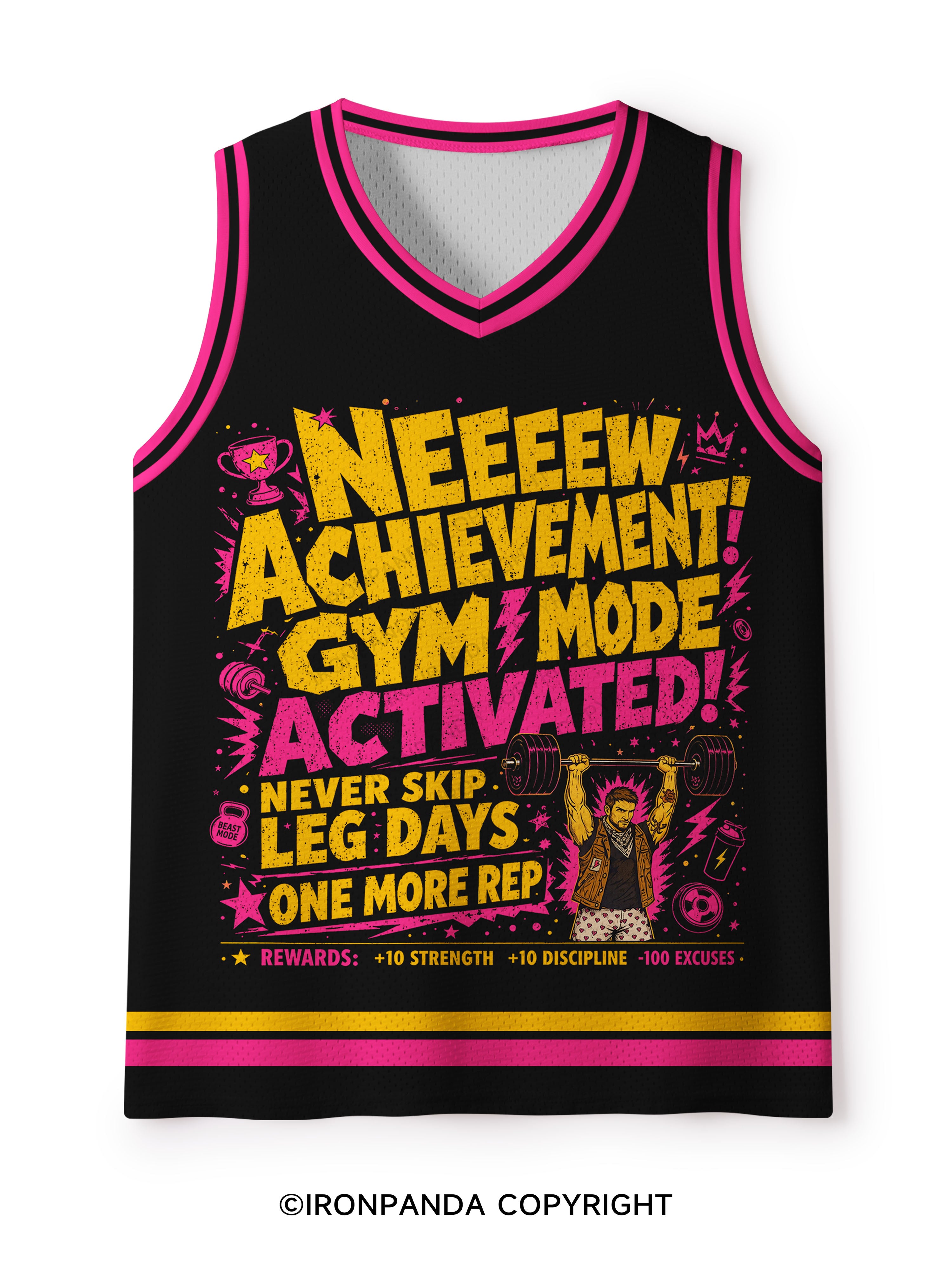New Achievement Fitness Never Skip Leg Mesh Tank Top
