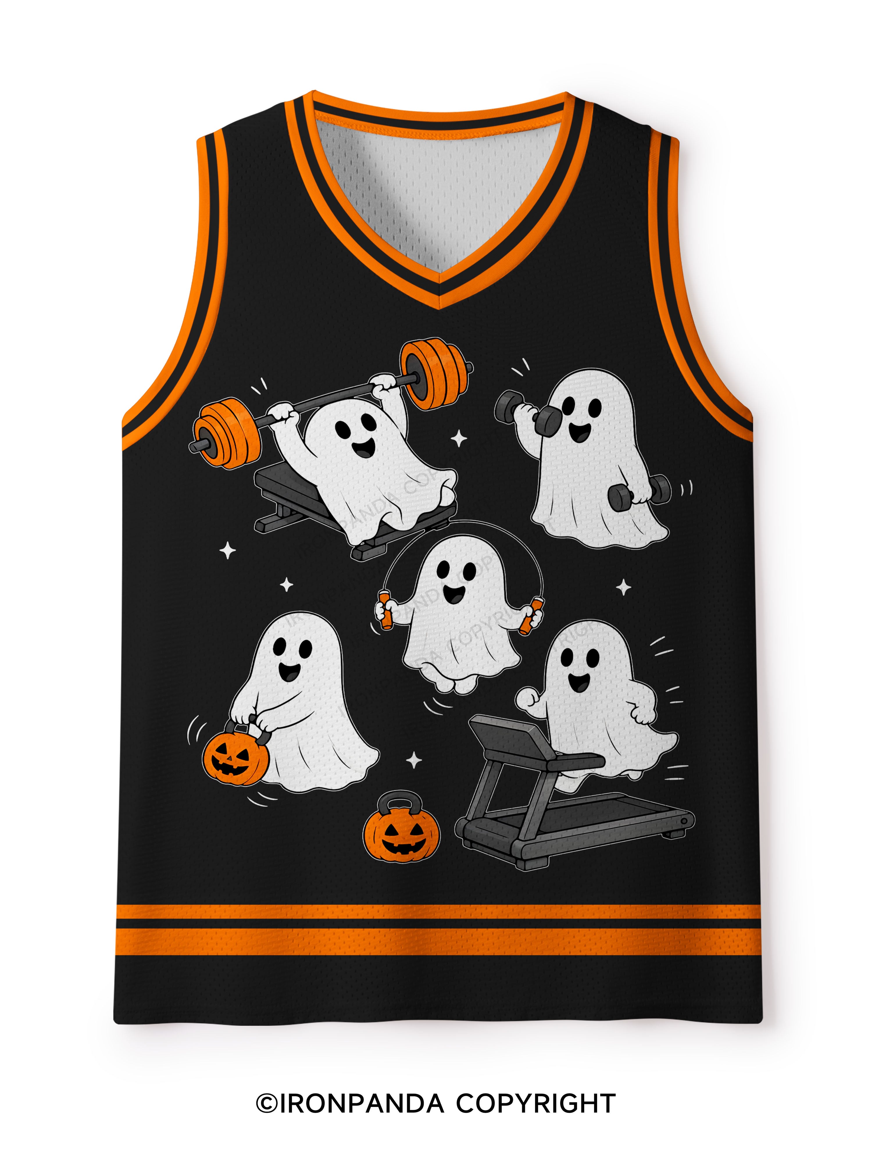 GHOST HALLOWEEN WORKOUT FITNESS Mesh Tank Top