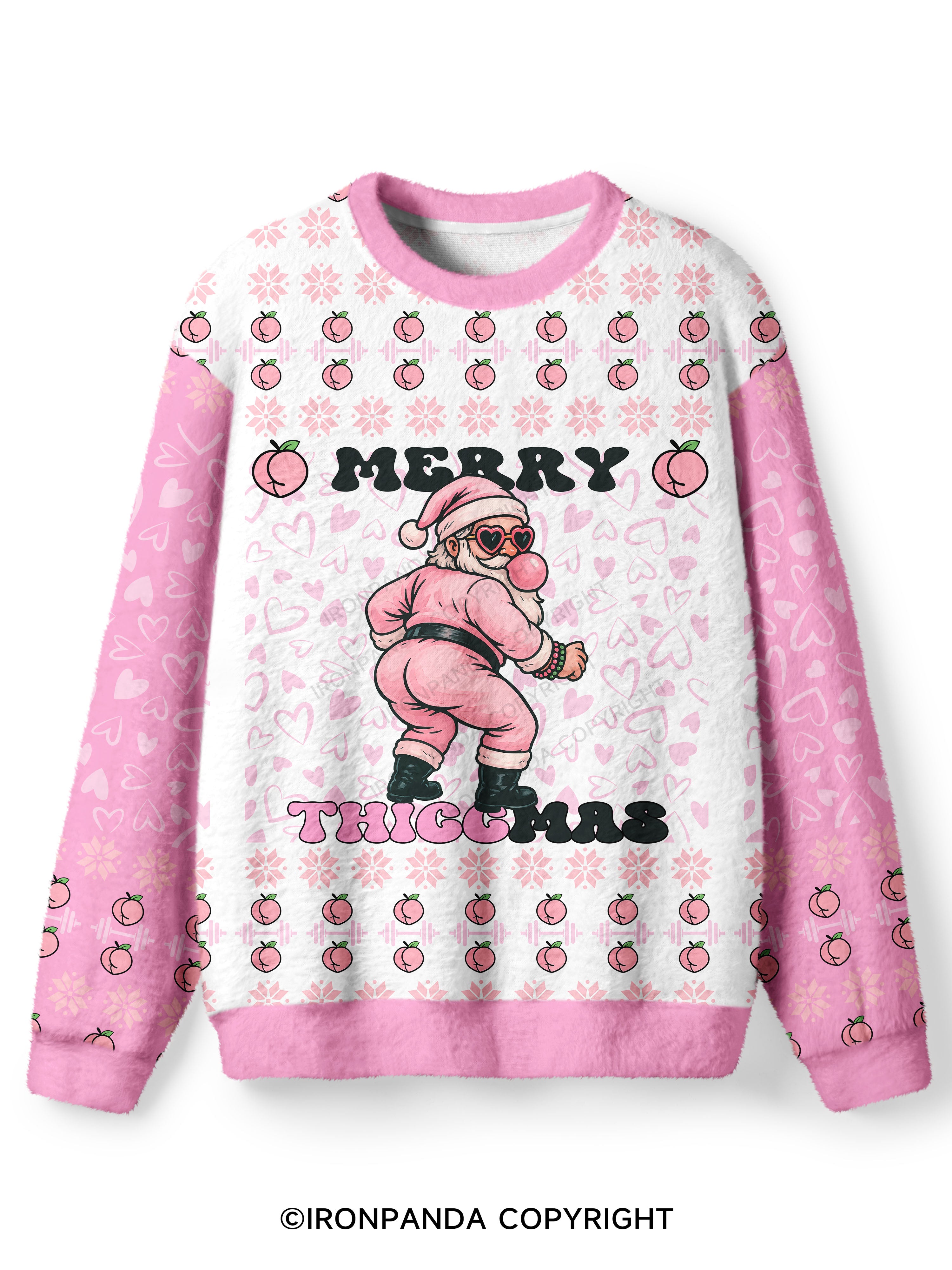 IRONPANDA MERRY THICC-MAS Fitness Theme Ugly Sweater