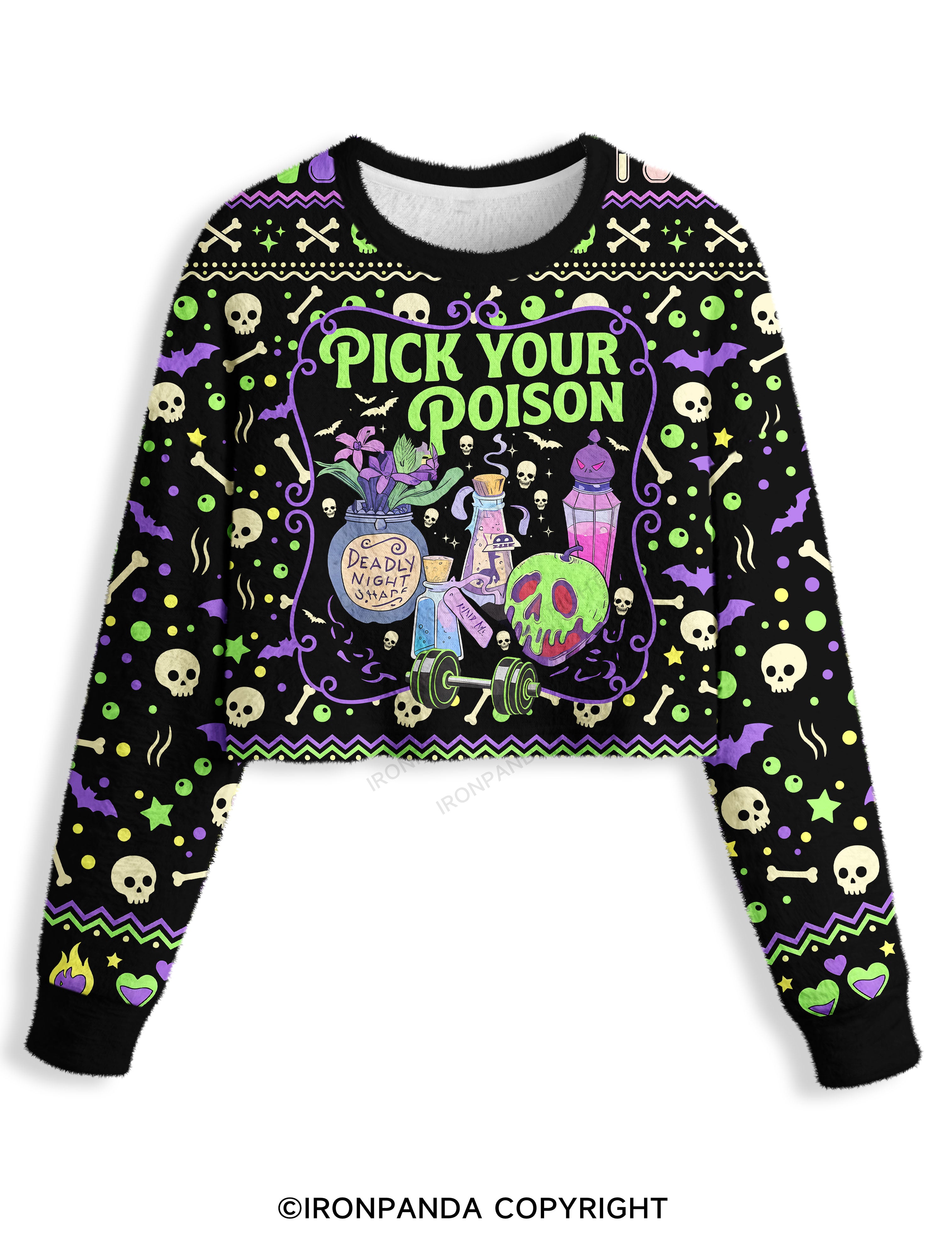 Pick Your Poison Premium Crop Ugly Sweater