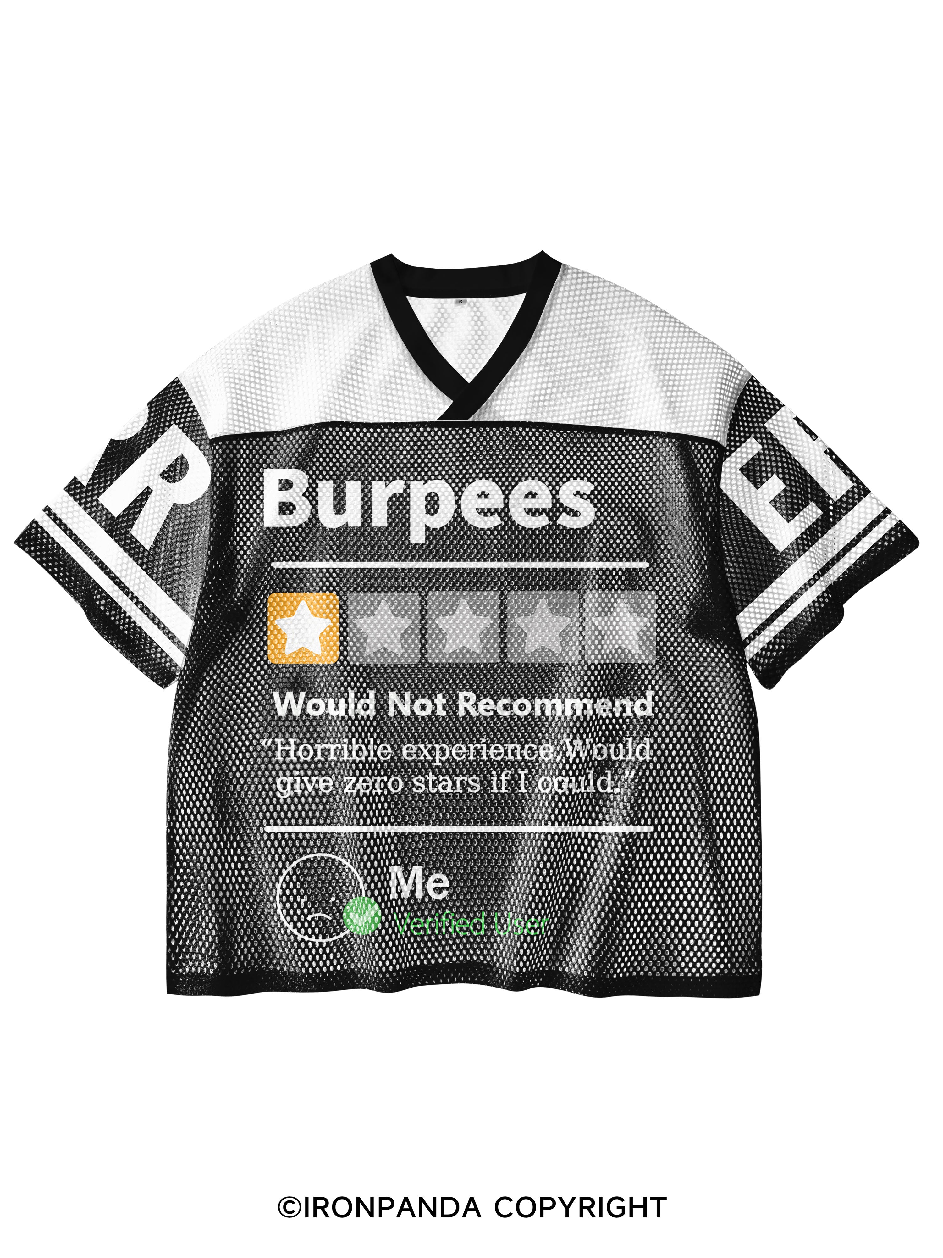 BURPEES REVIEWED V-Neck Open Hole Mesh Top