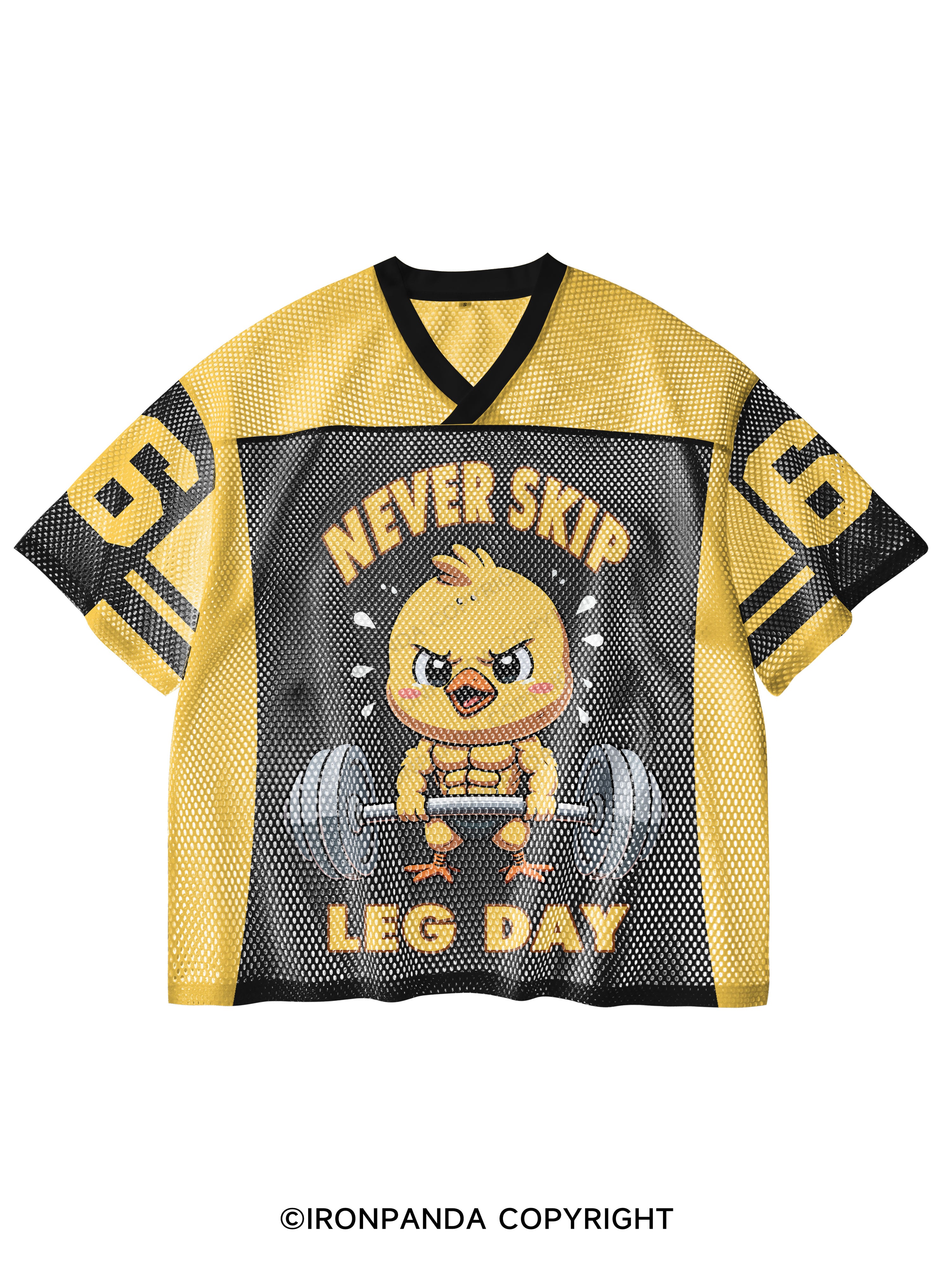 never skip leg day V-Neck Open Hole Mesh Top