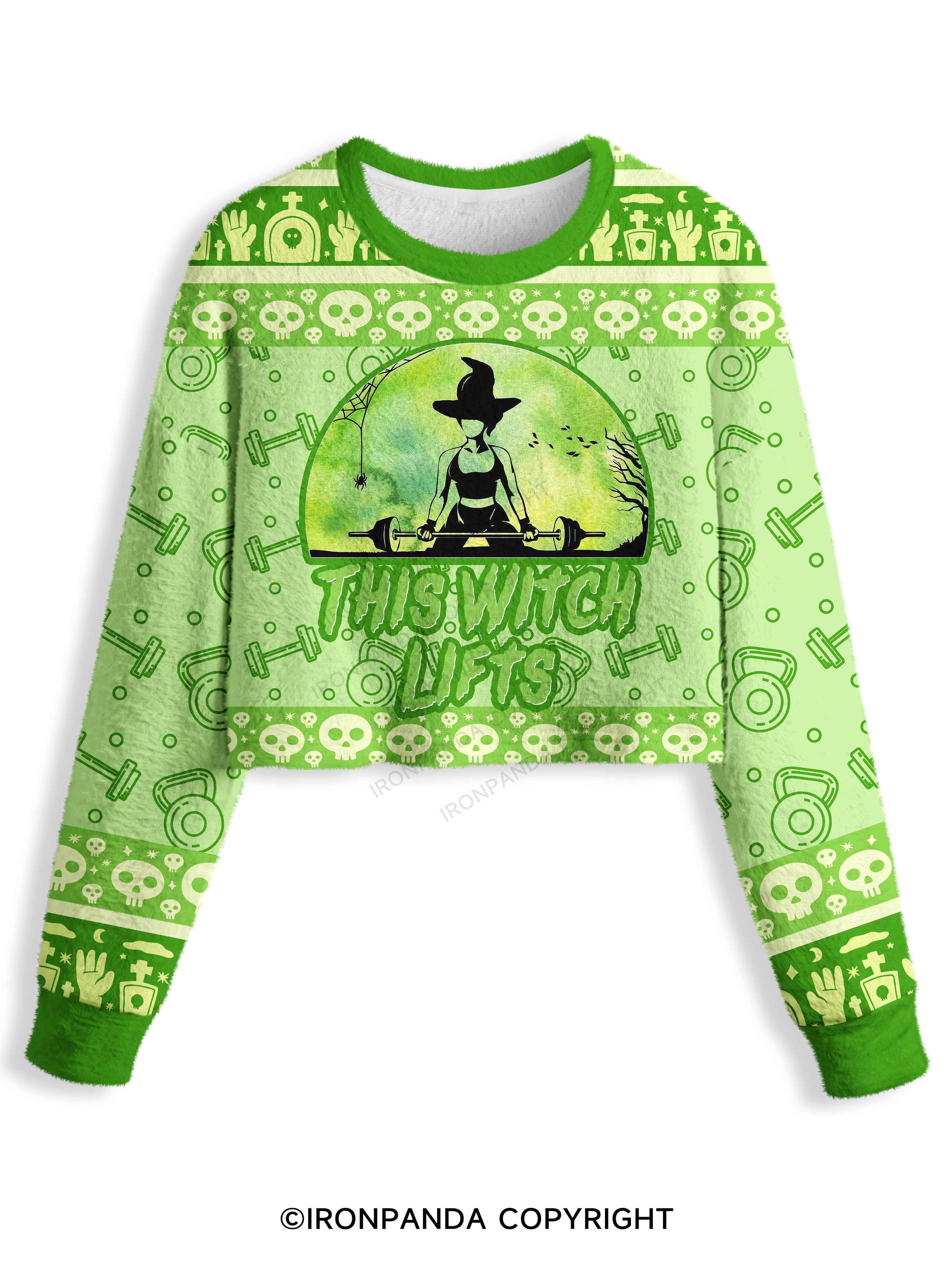THIS WITCH LIFTS WORKOUT Crop Ugly Sweater