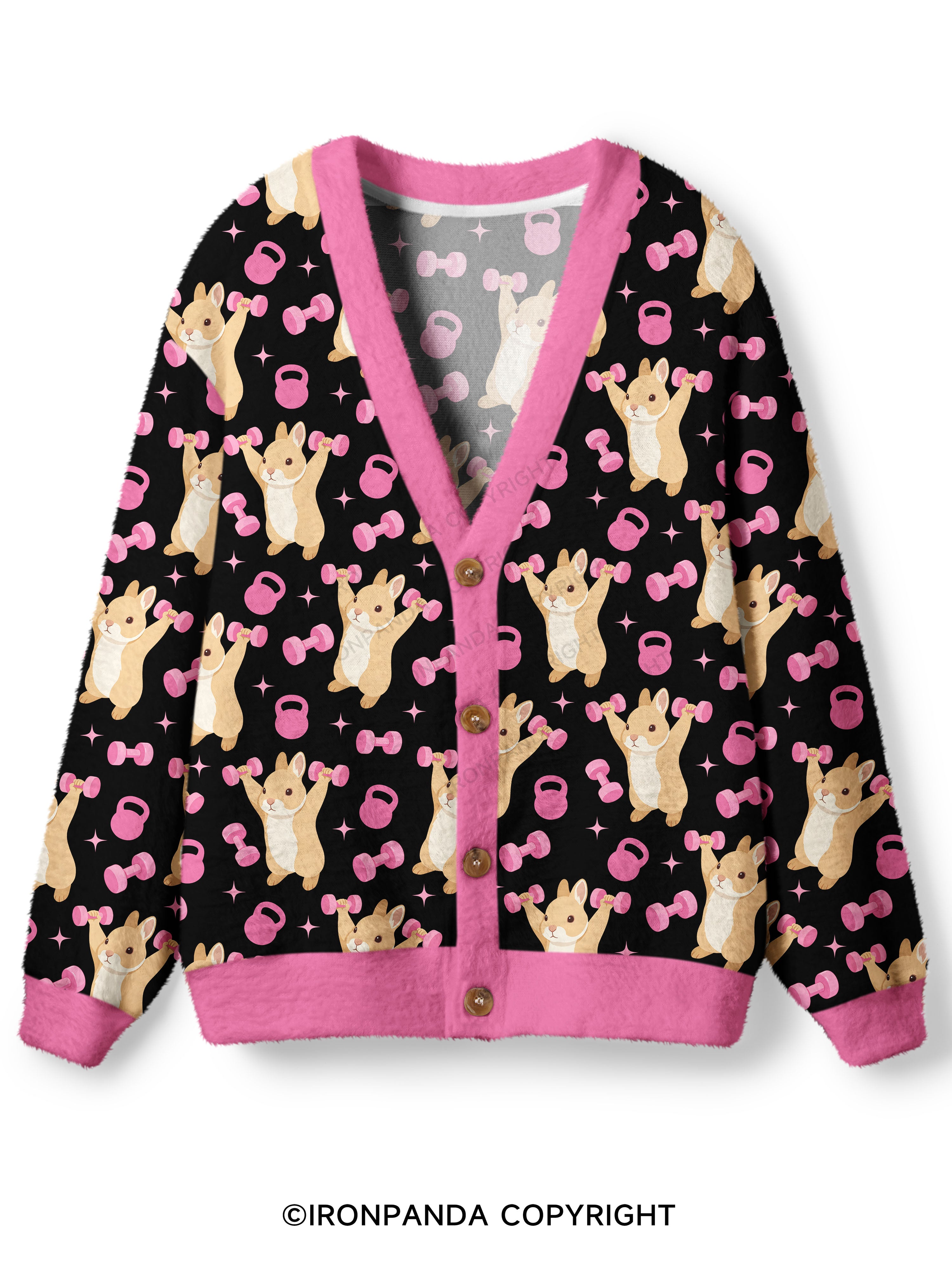 I AM A STRONG BUNNY Ugly Cardigan Sweater