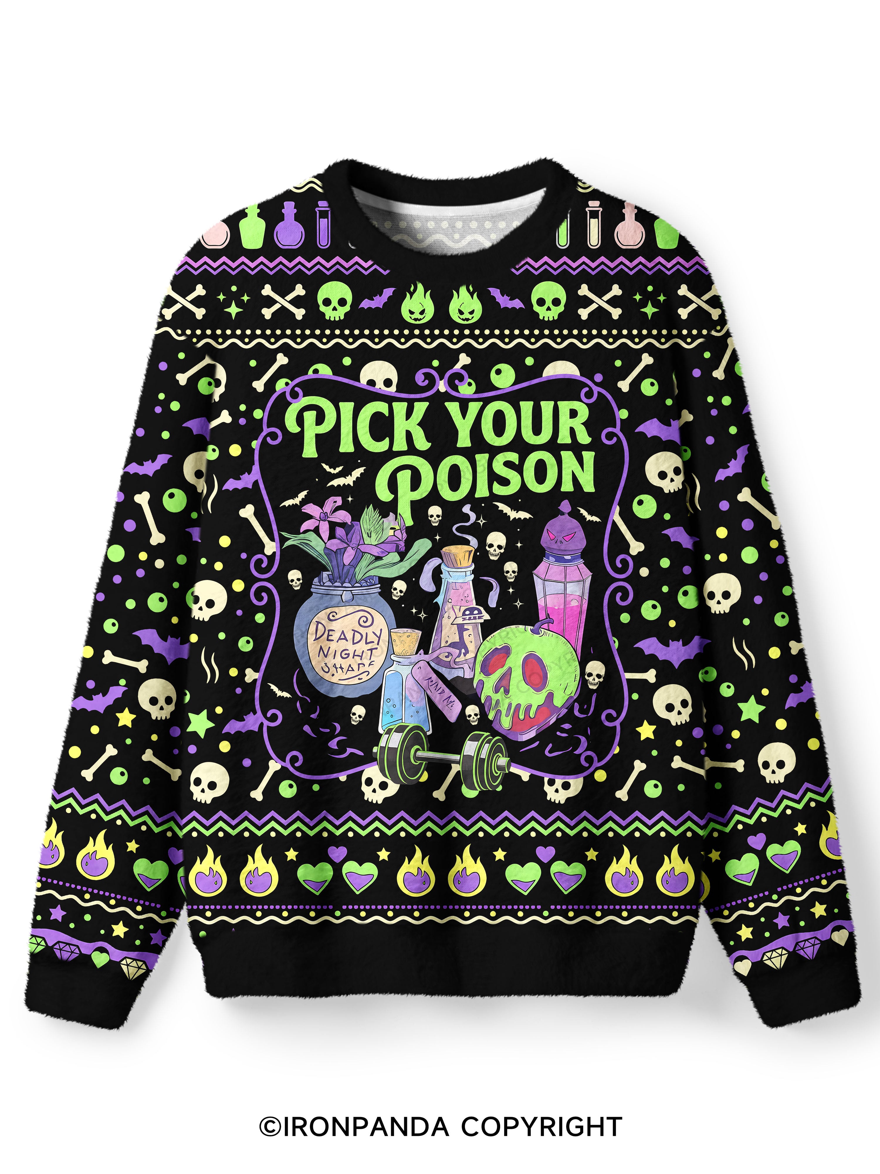 Pick Your Poison Premium Ugly Fuzzy Fleece Sweater