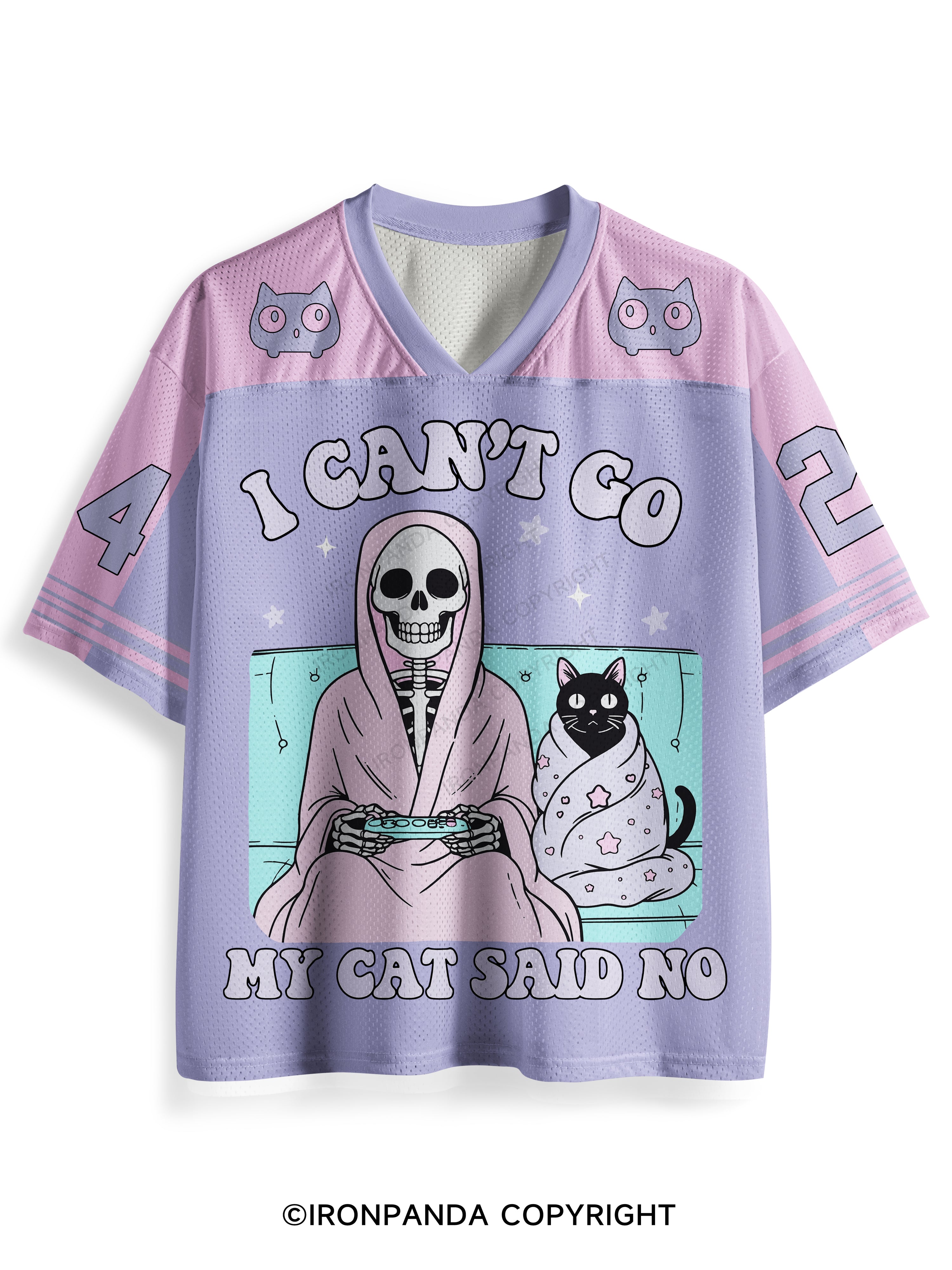 I CAN'T GO MY CAT SAID NO Mesh Jersey