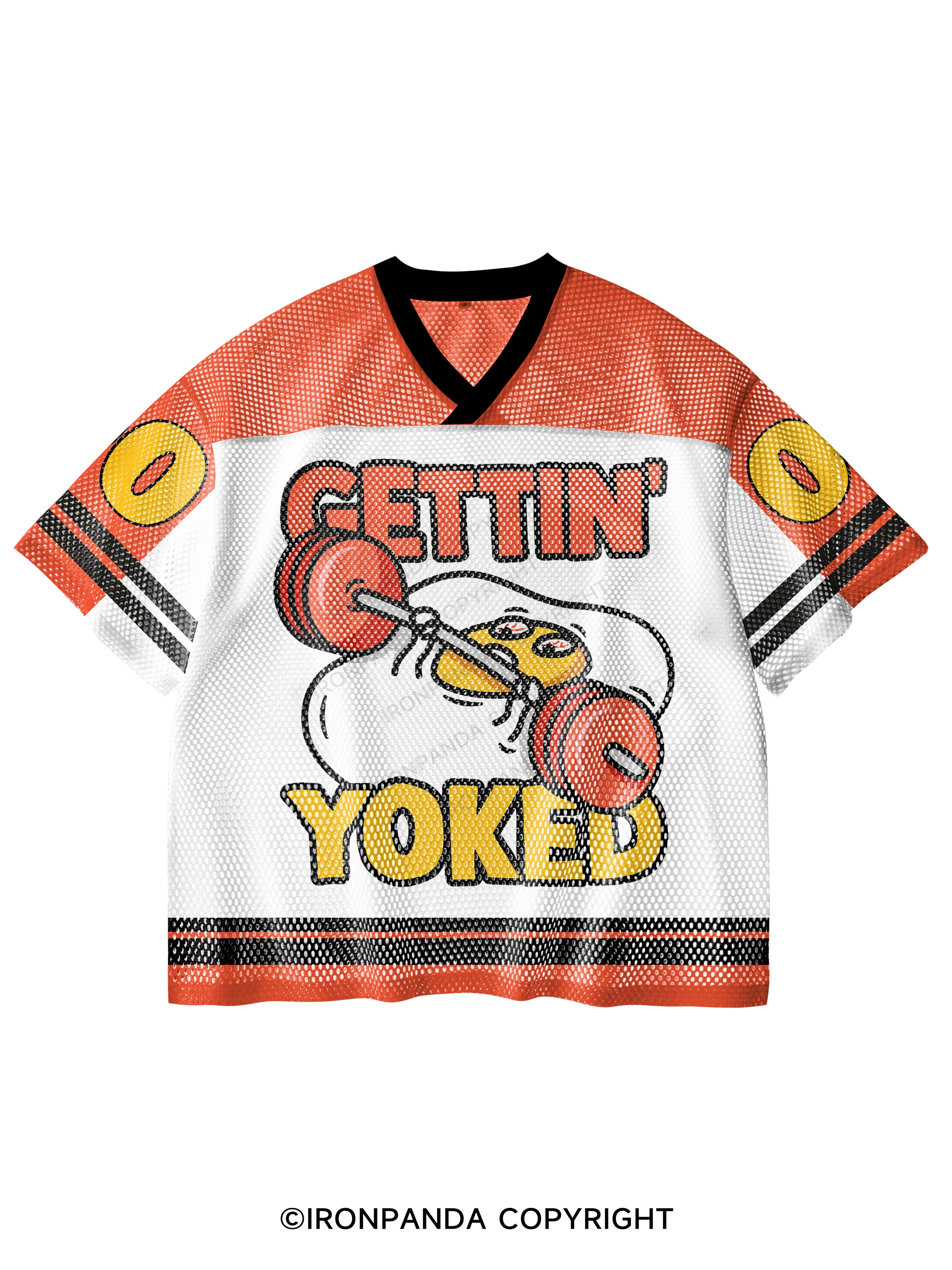 Getting Yoked V-Neck Open Hole Mesh Top