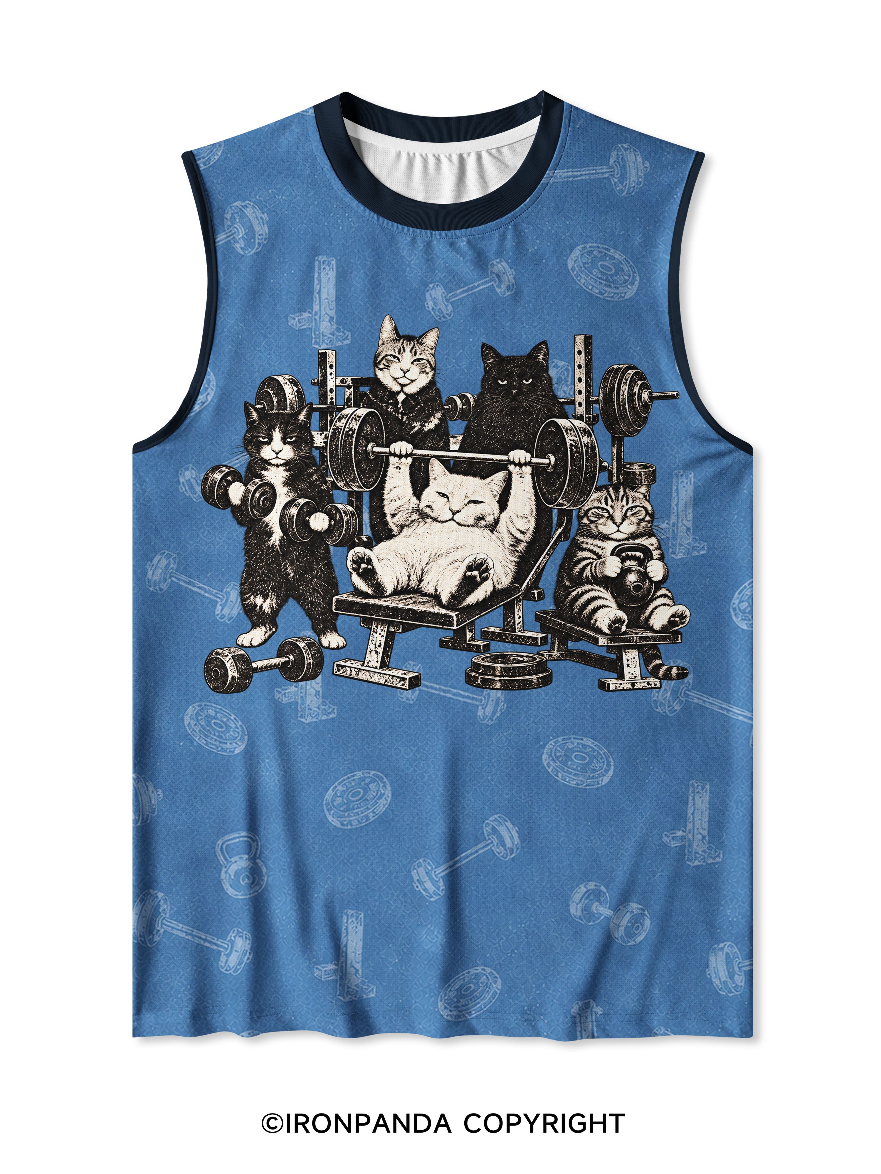 Funny Gangster Cat Quick-Dry Mesh Tank