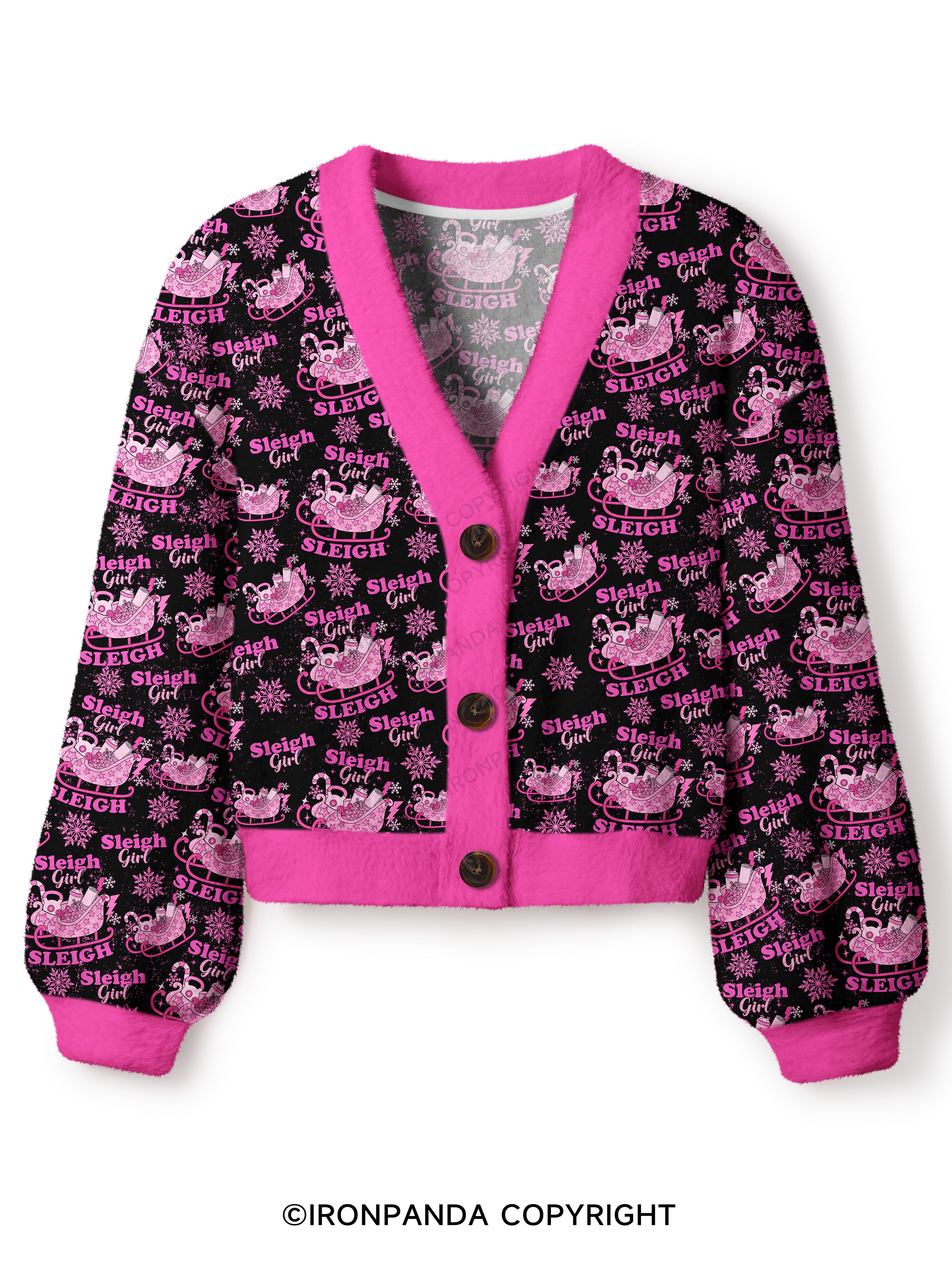 sleigh girl sleigh Crop Ugly Cardigan Sweater
