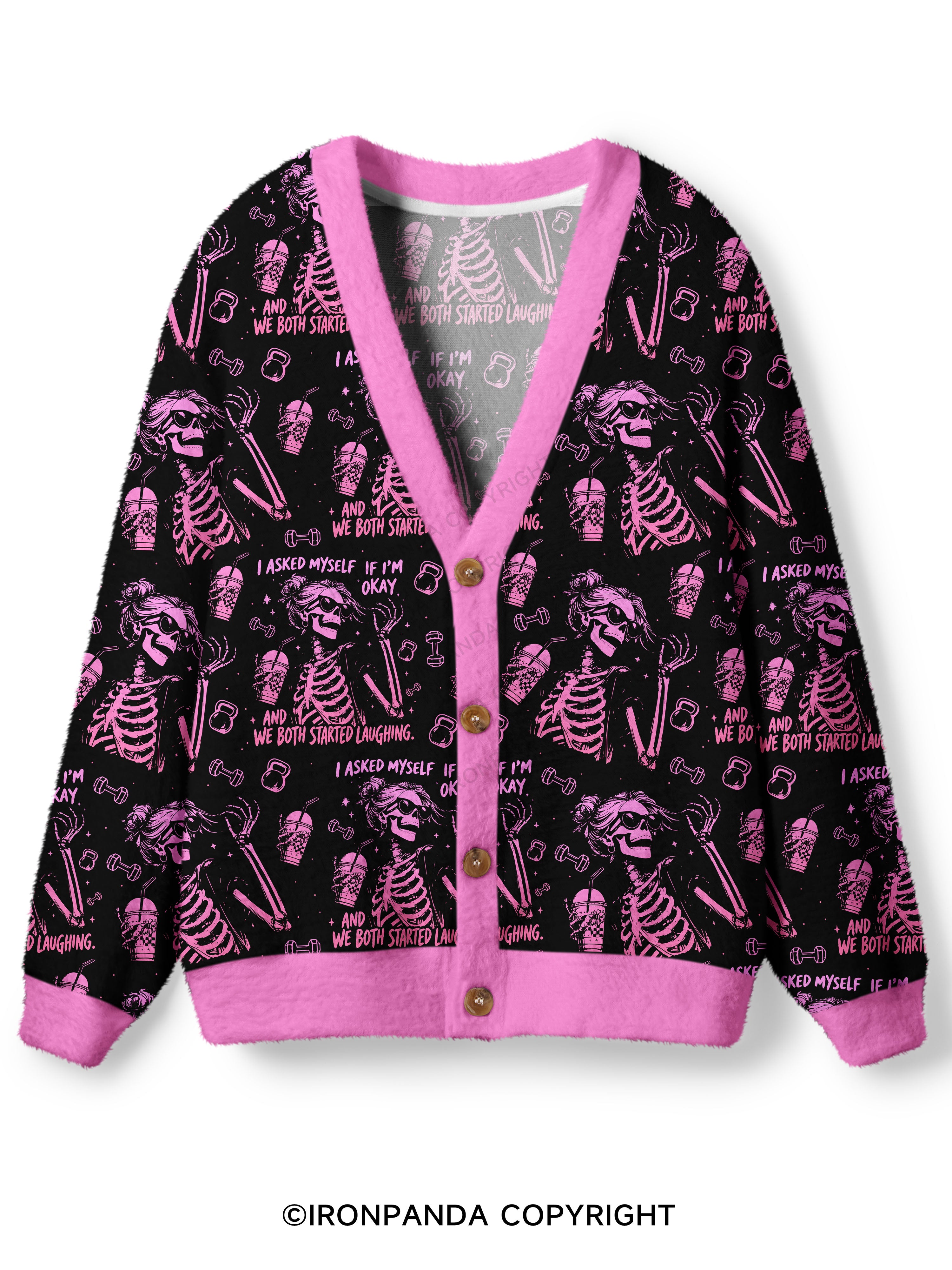 I ASKED MYSELF IF I'M OKAY AND WE BOTH STARTED LAUGHING Ugly Cardigan Sweater