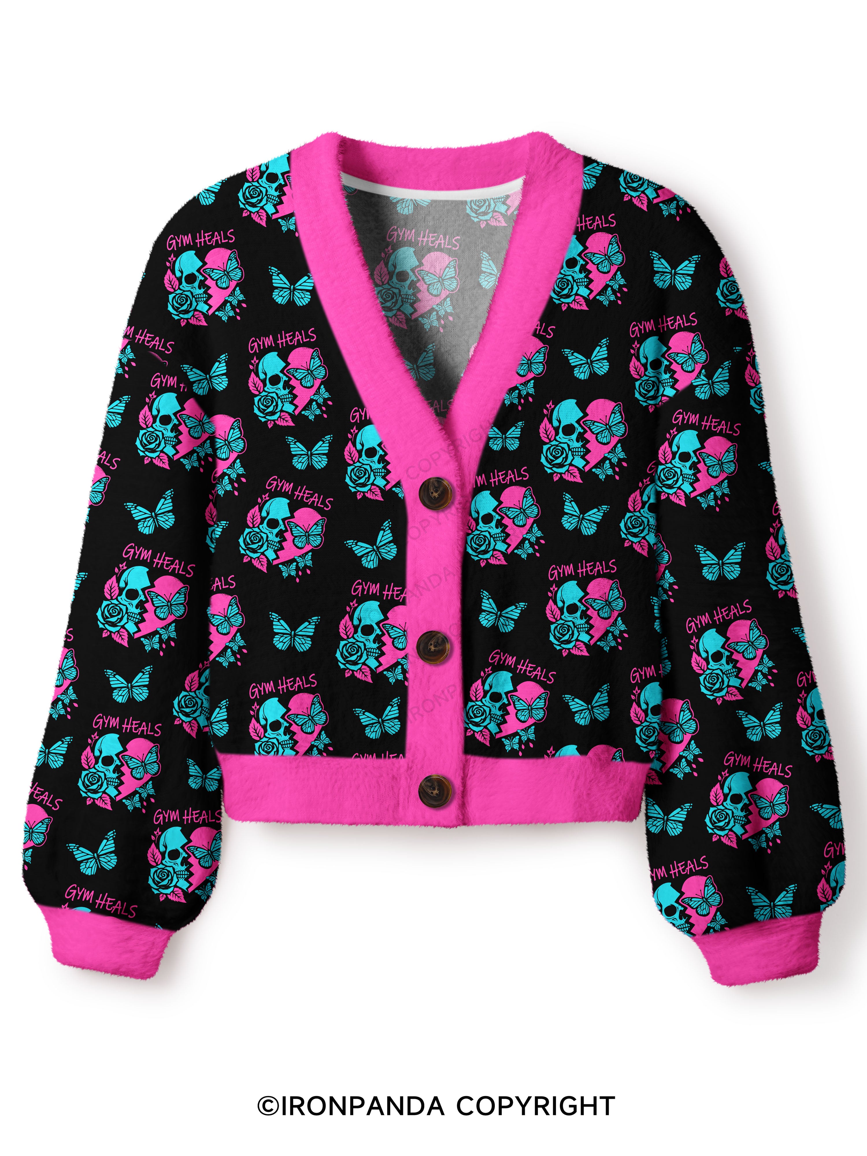 gym heals Crop Ugly Cardigan Sweater