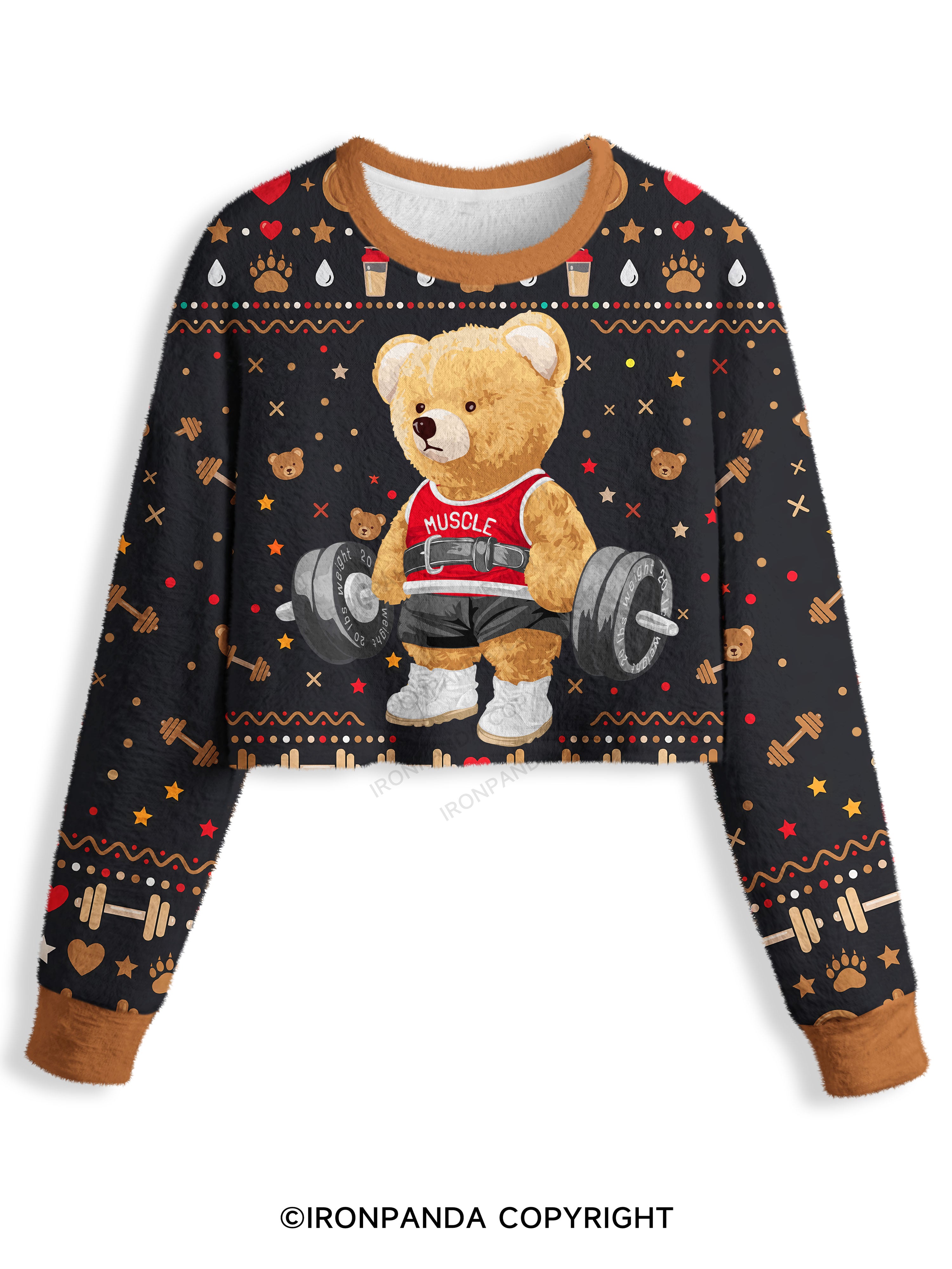 Exercise Bear Crop Ugly Sweater