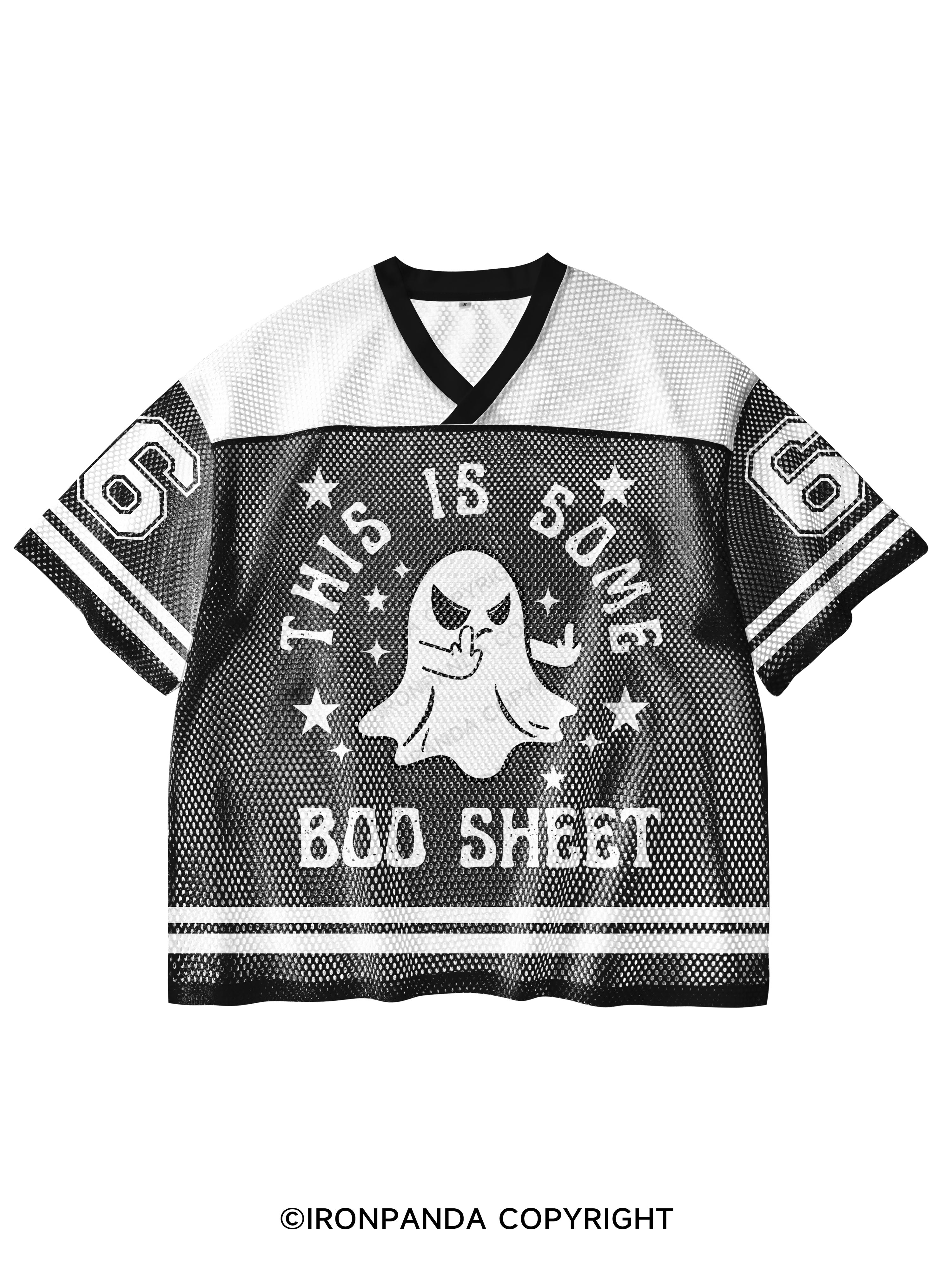 this is some boo sheet V-Neck Open Hole Mesh Top