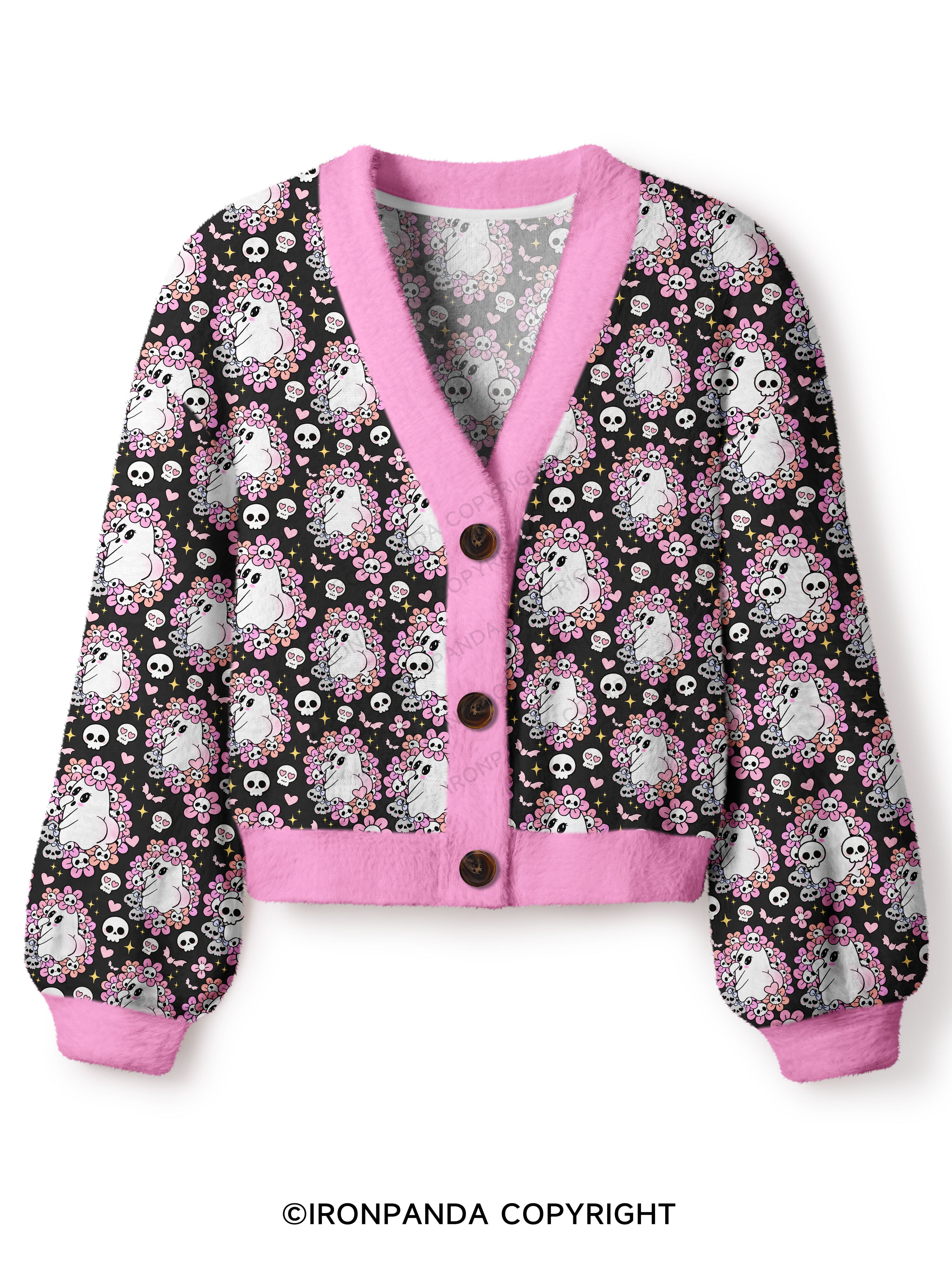 BOO‑TYLICIOUS Crop Ugly Cardigan Sweater