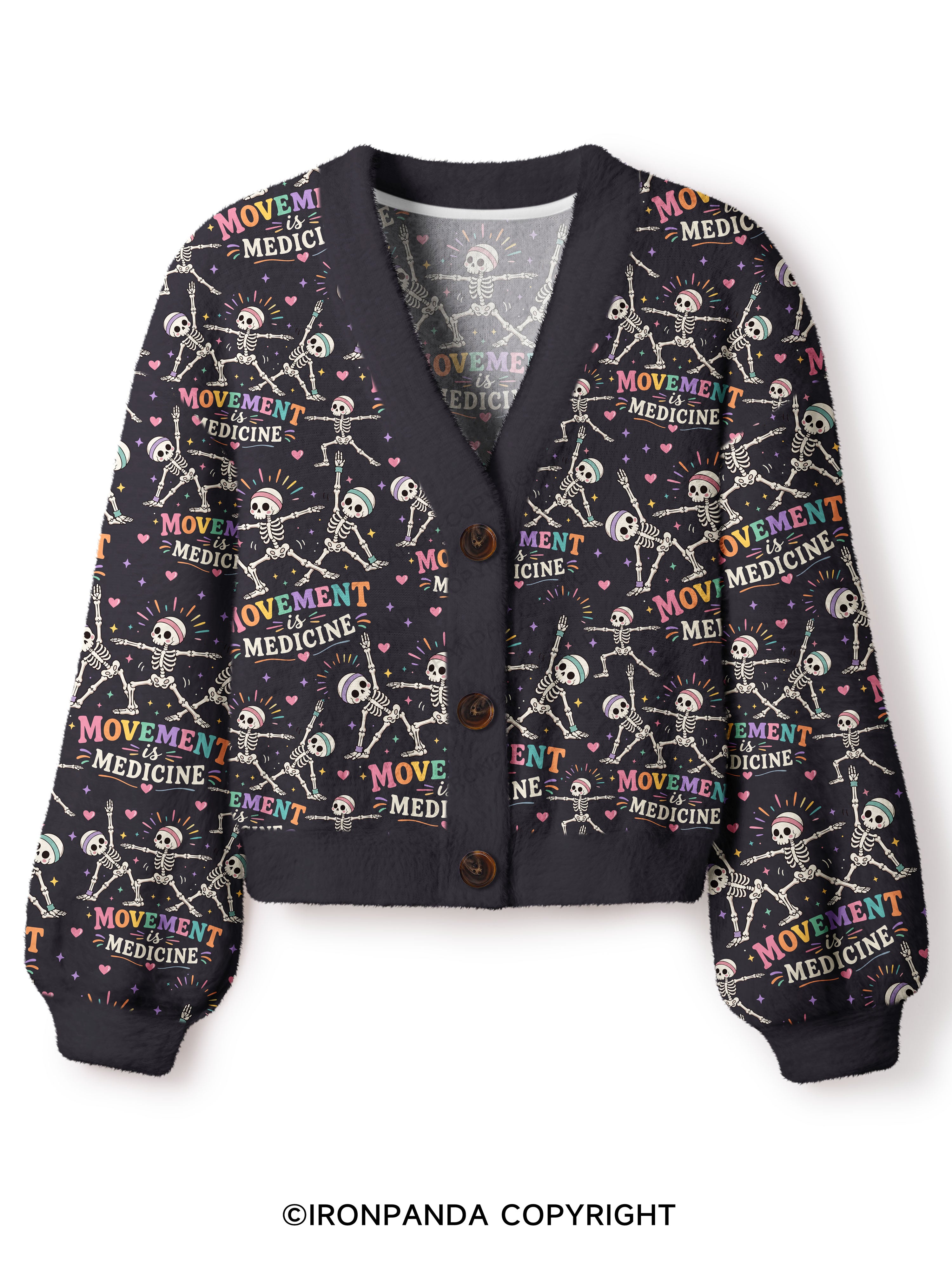 Movement Is Medicine Crop Ugly Cardigan Sweater