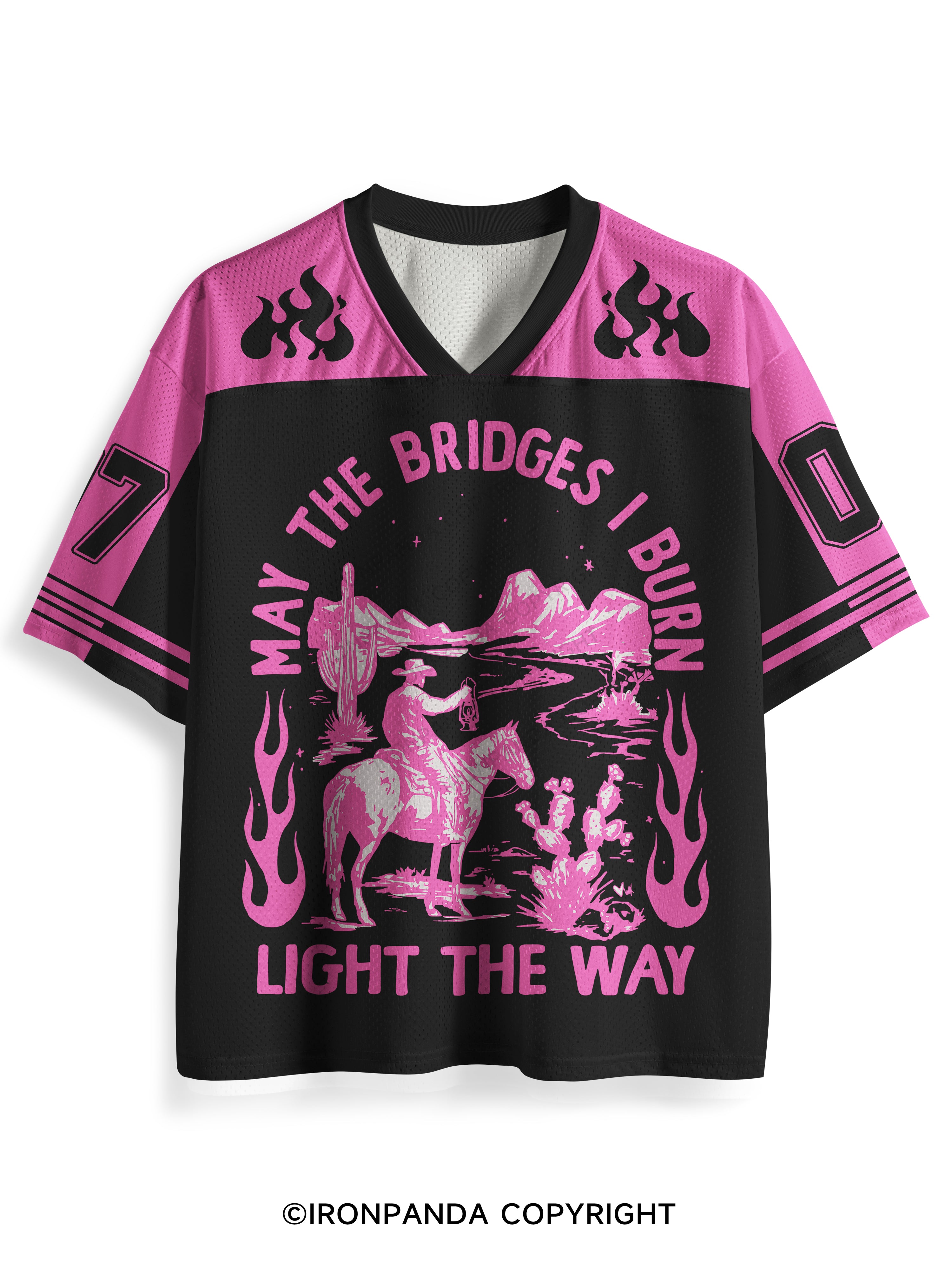 MAY THE BRIDGES I BURN LIGHT THE WAY Mesh Jersey