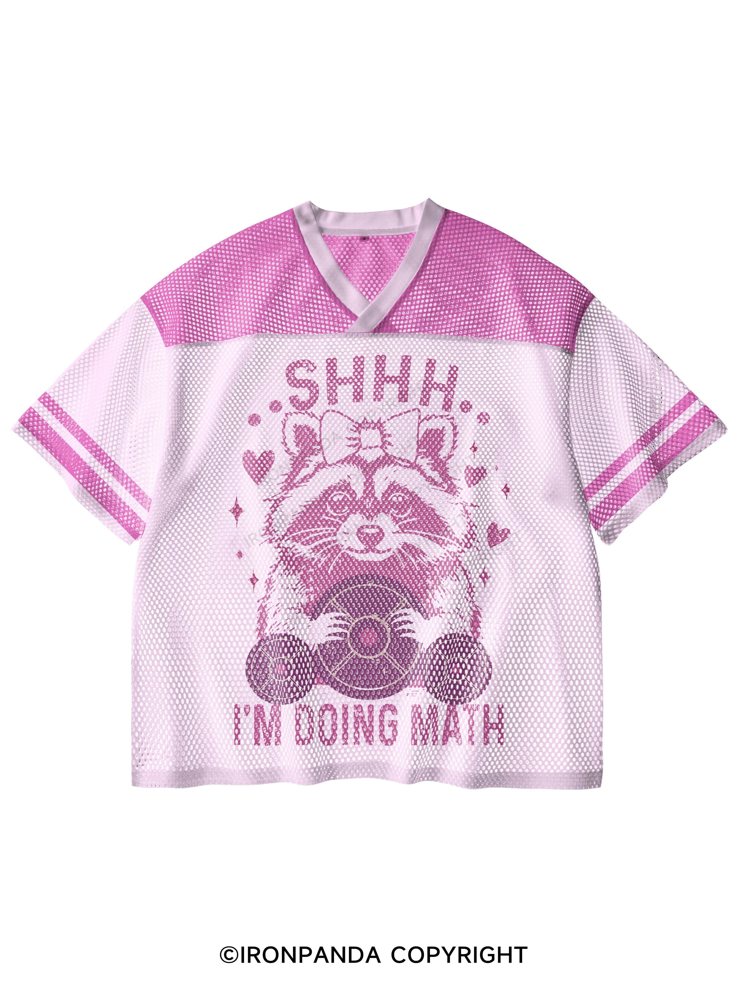 SHHH I'M DOING MATH V-Neck Open Hole Mesh Top