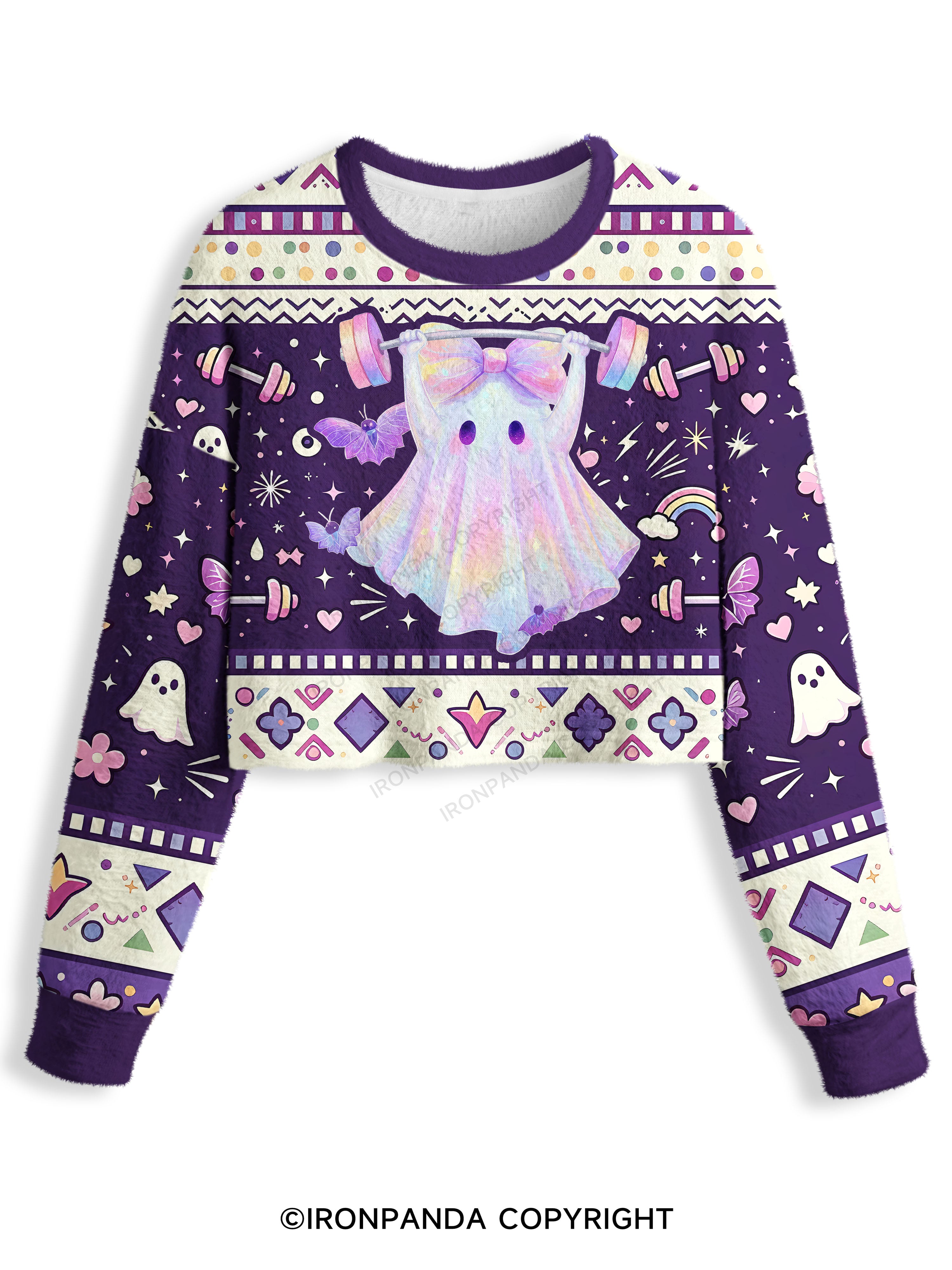 Working On My Booty Crop Ugly Sweater