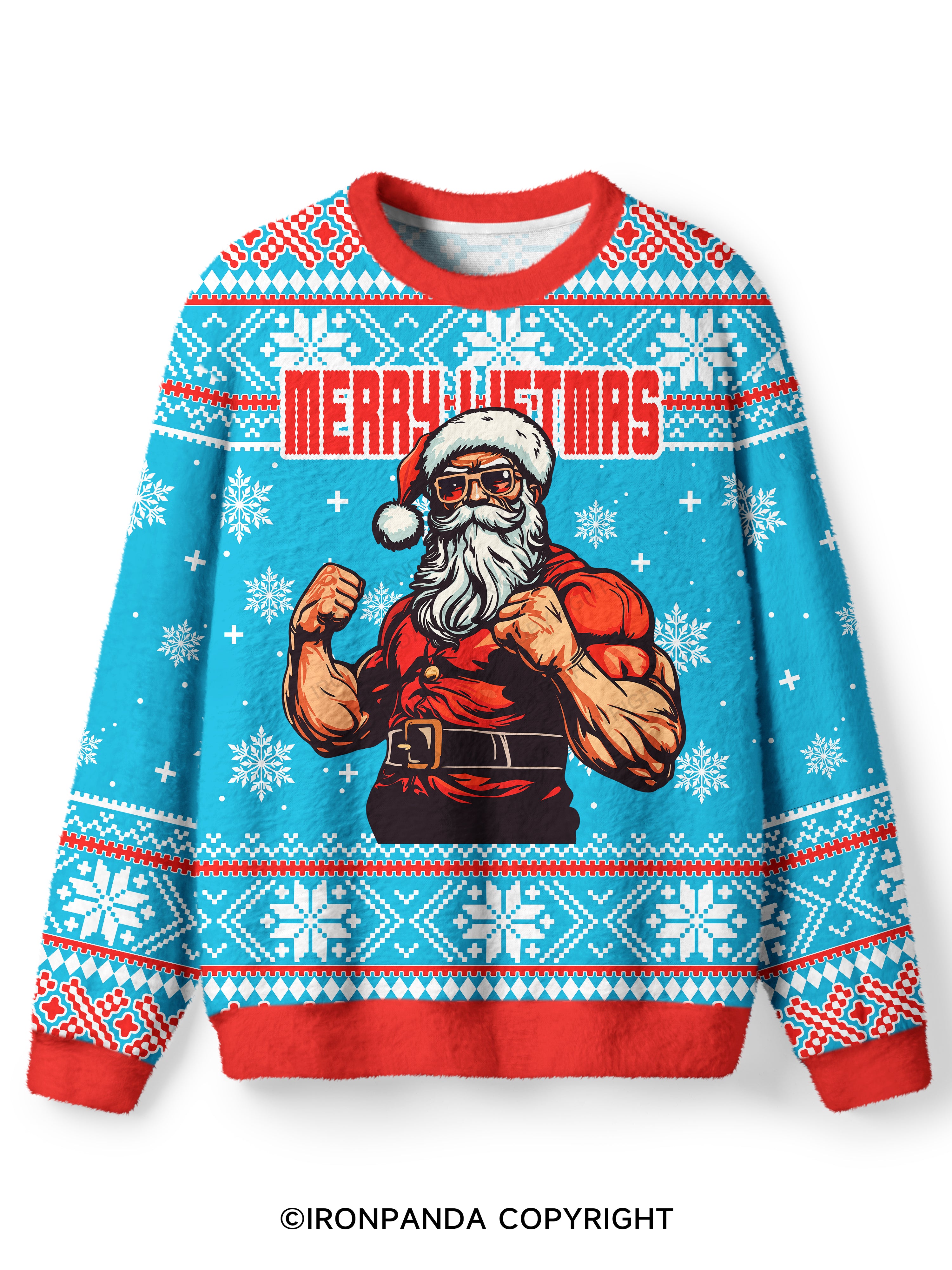 MERRY LIFTMAS Ugly Fuzzy Fleece Sweater