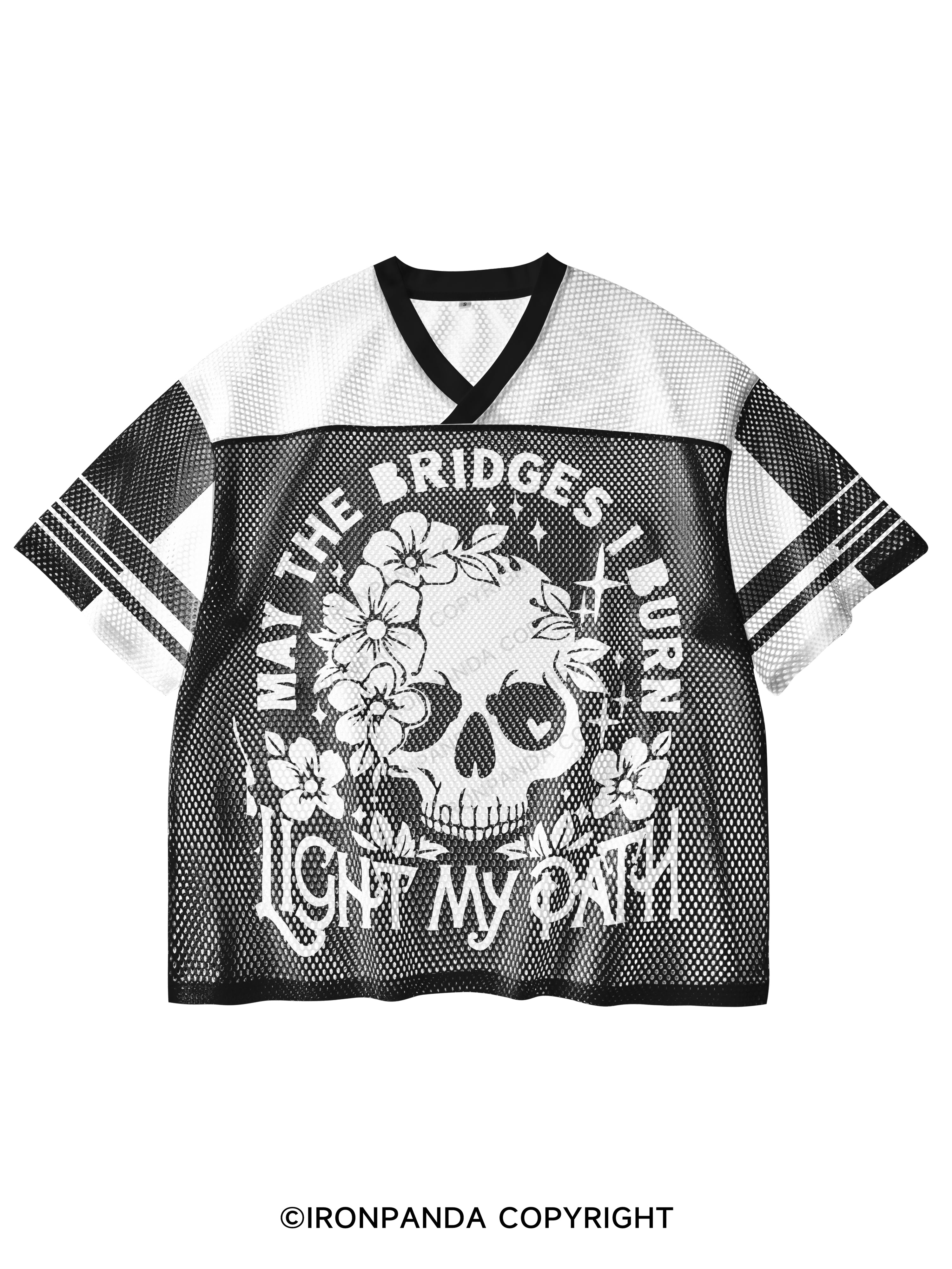 May The Bridges I Burn Light The Way Gym V-Neck Open Hole Mesh Top