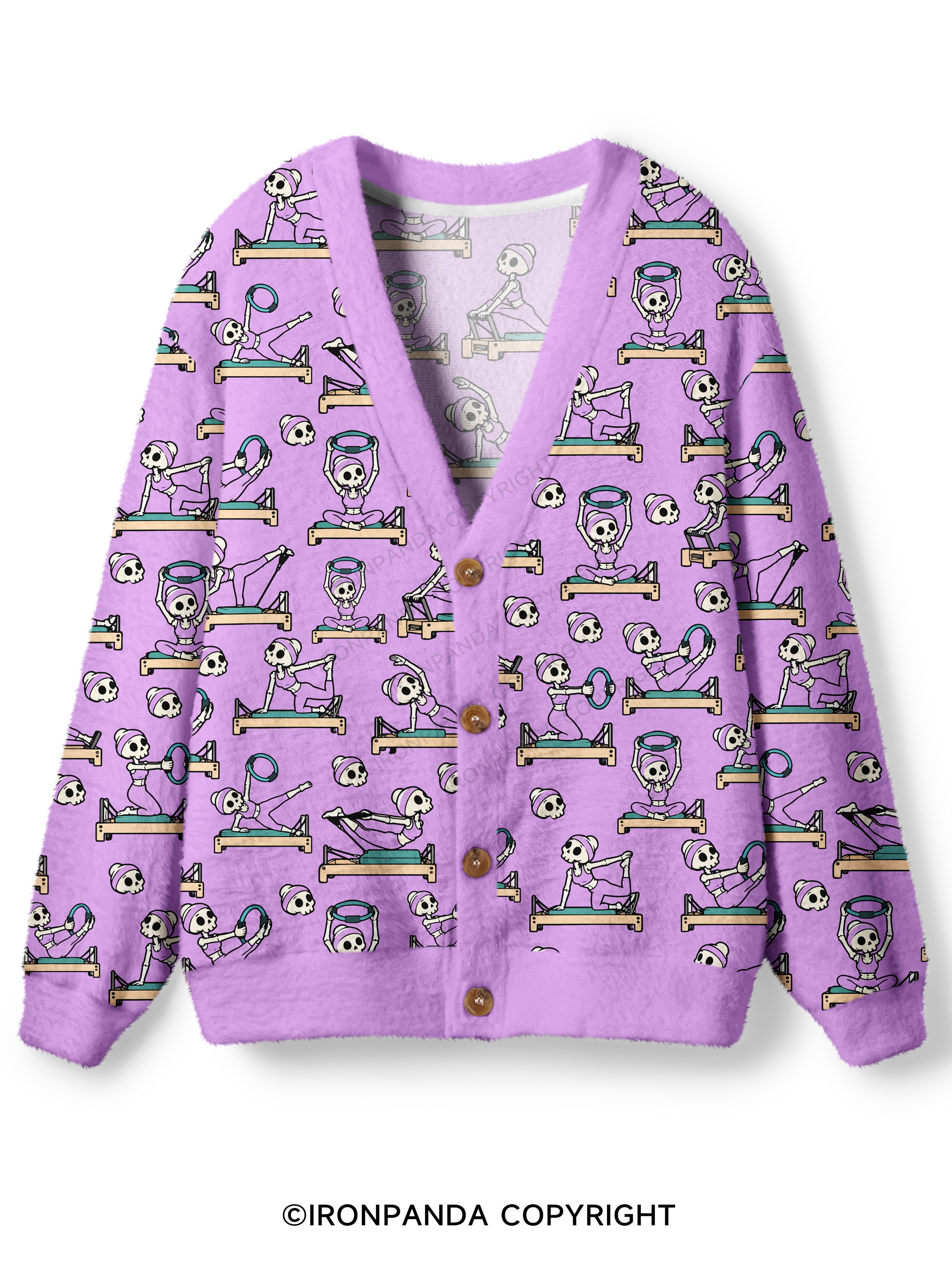 PILATES SKELETON REFORMER WORKOUT FITNESS LOVER Ugly Cardigan Sweater