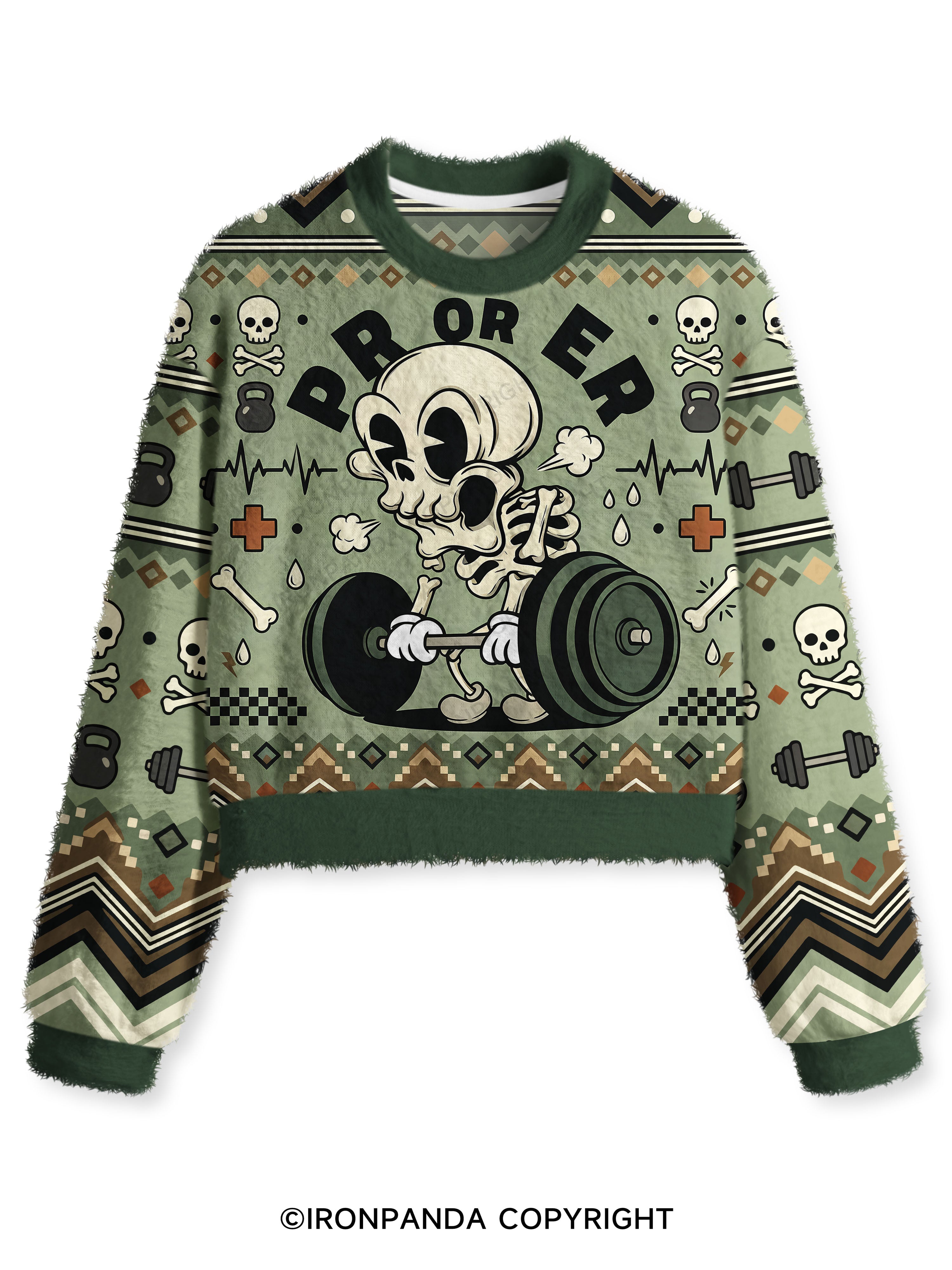 PR Or ER Fuzzy Fleece Crop Sweater