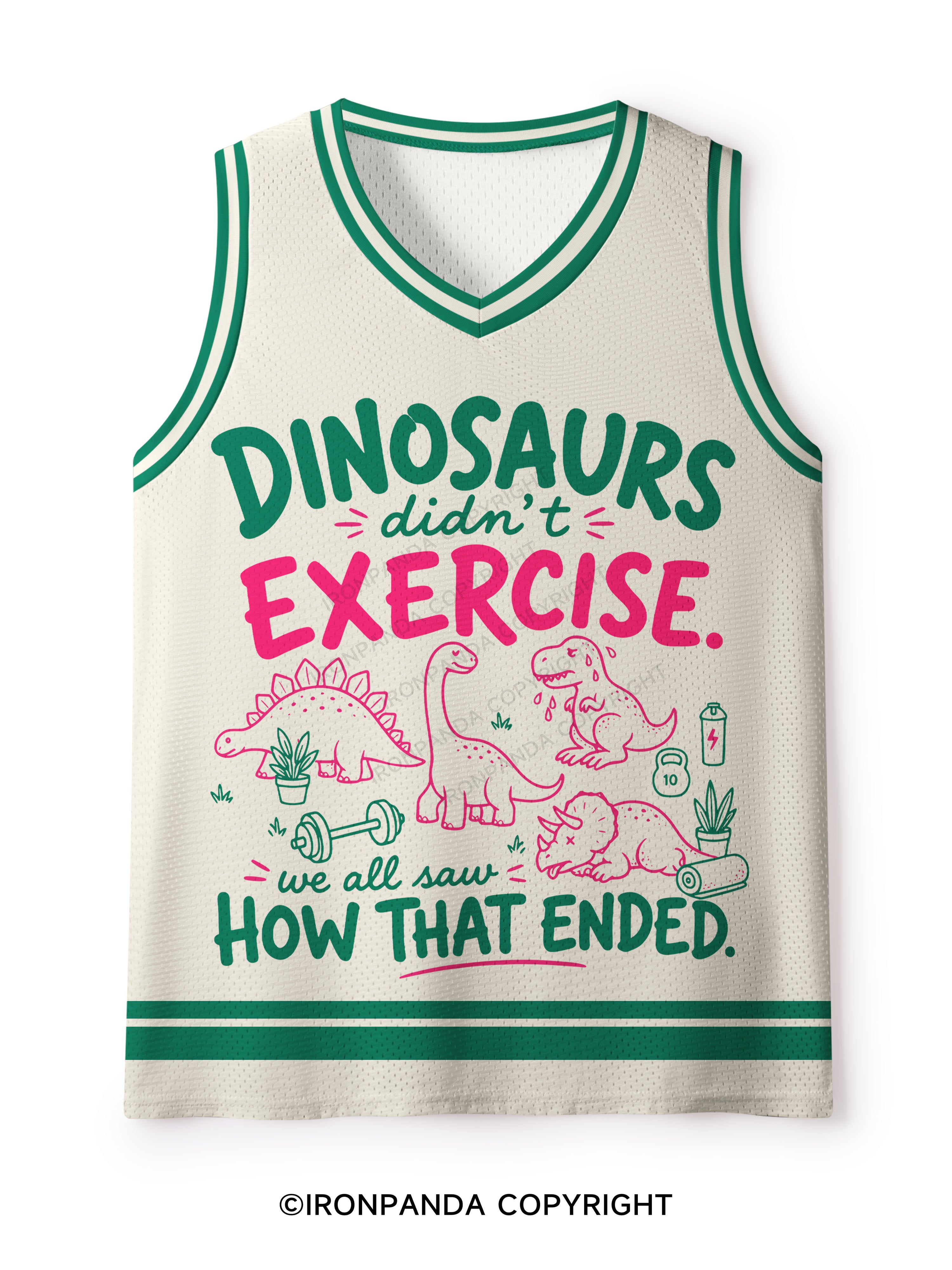 DINOSAURS DIDN'T EXERCISE. WE ALL SAW HOW THAT ENDED Mesh Tank Top