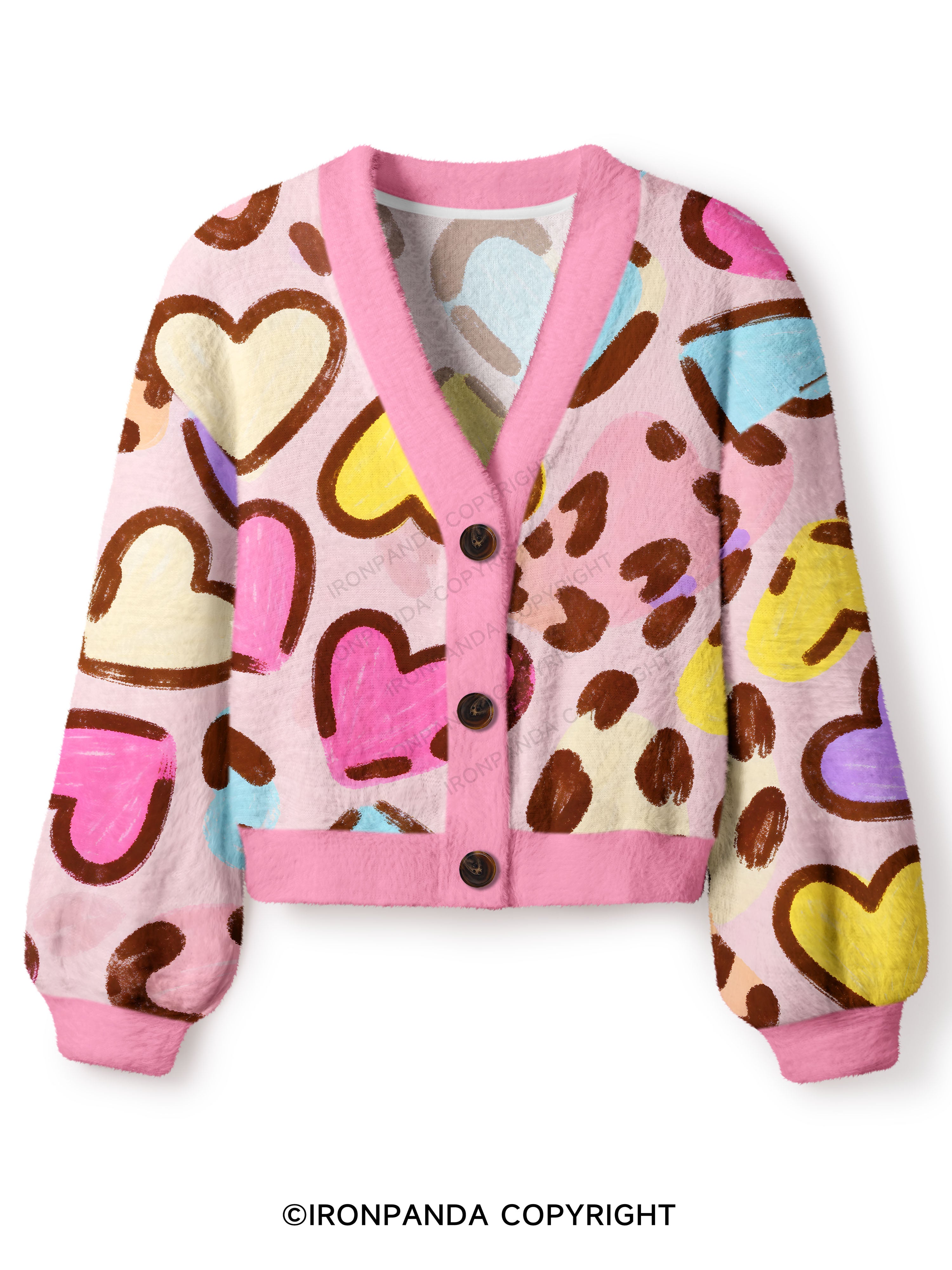Sweetheart Leopard Crop Ugly Cardigan Sweater
