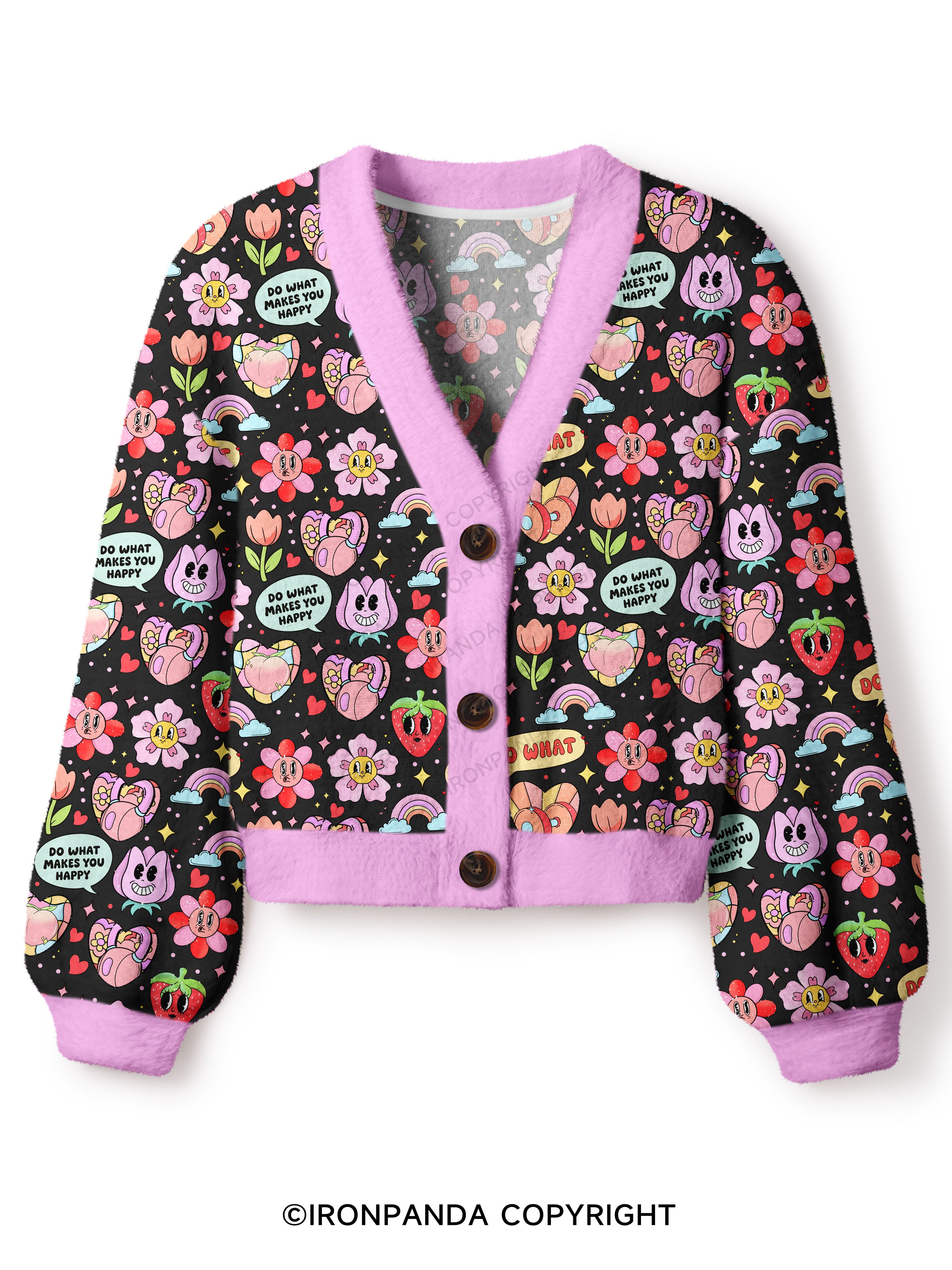 do what makes you happy Crop Ugly Cardigan Sweater