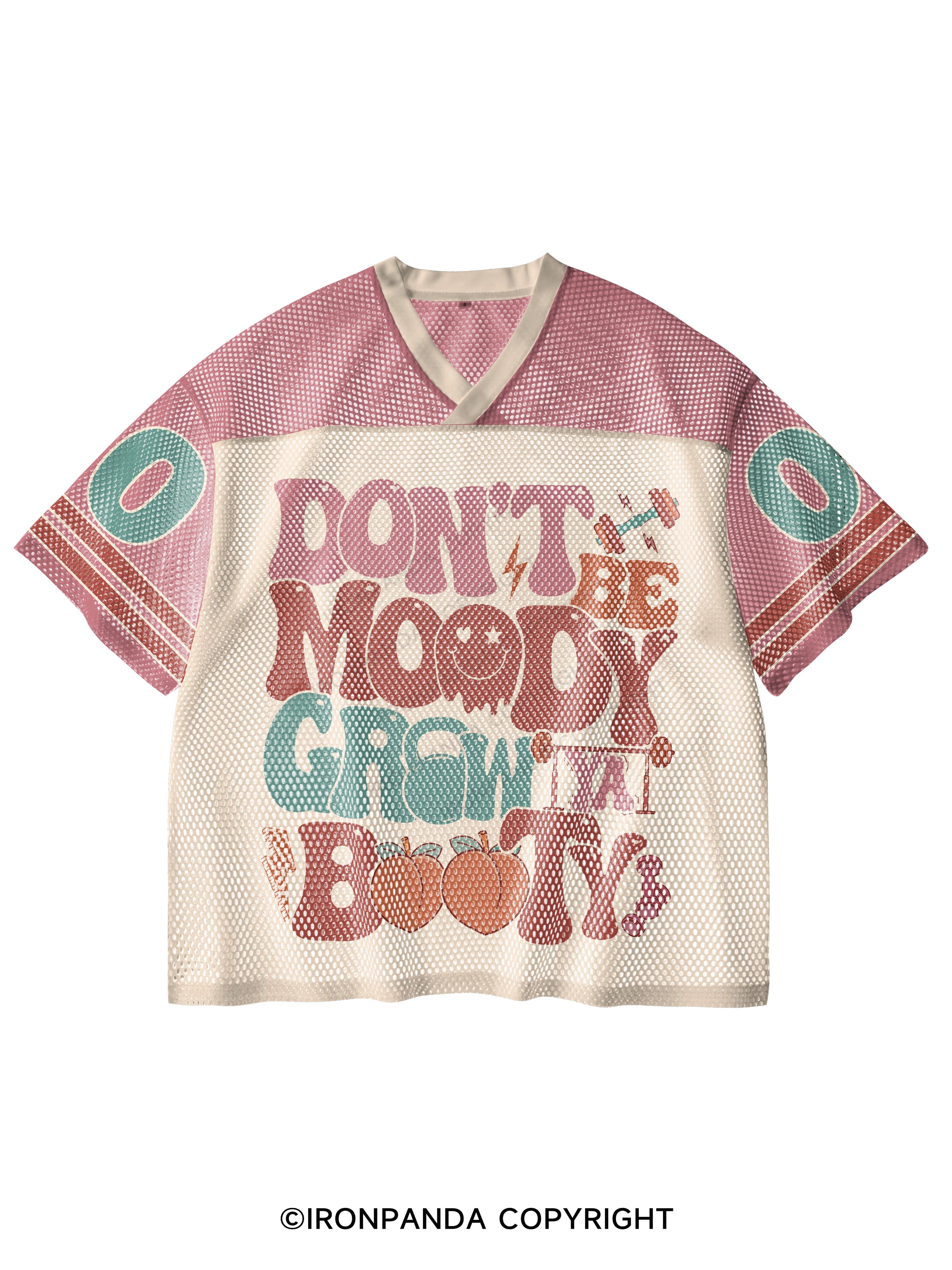Don’t Be Moody Grow Ya Booty V-Neck Open Hole Mesh Top